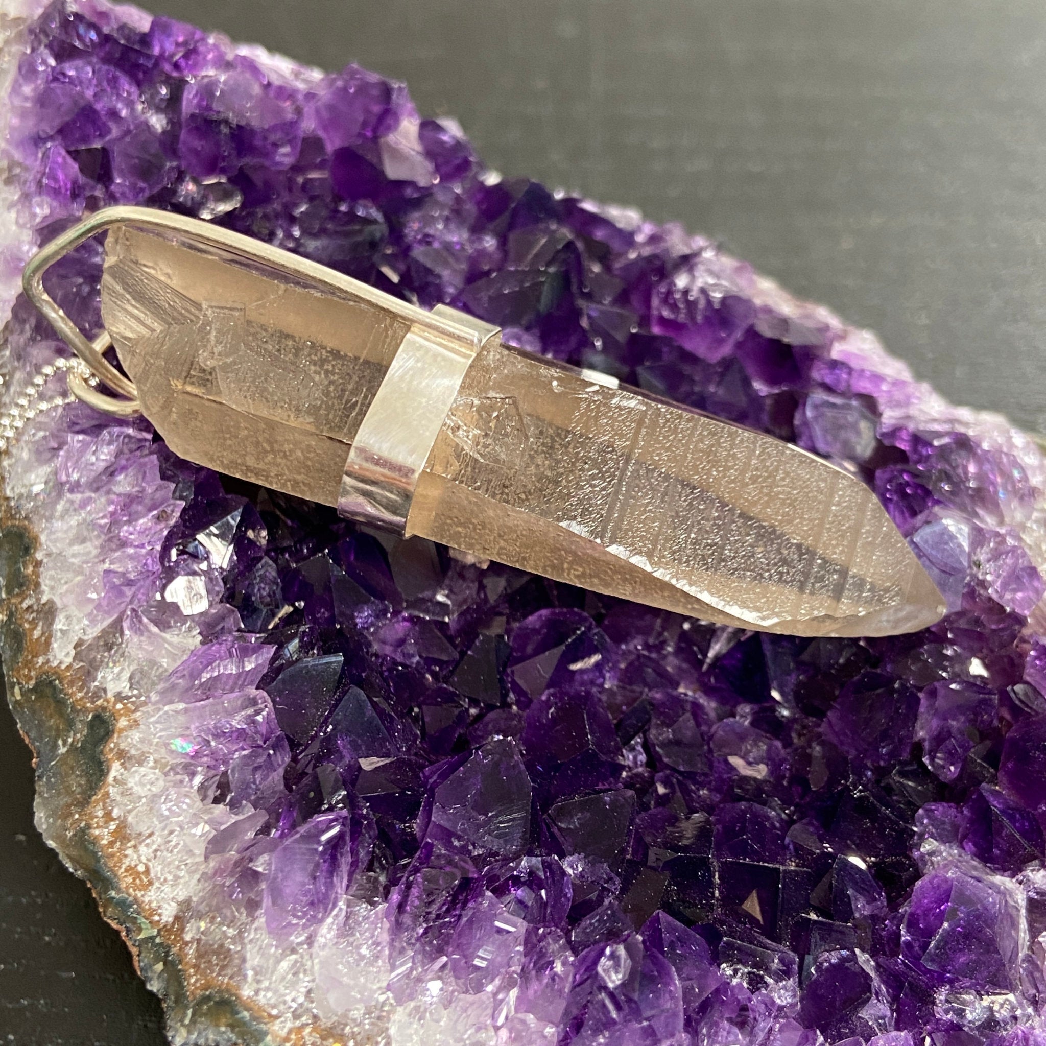 Smoky Lemurian Seed Pendant — Song of the Sea Collection