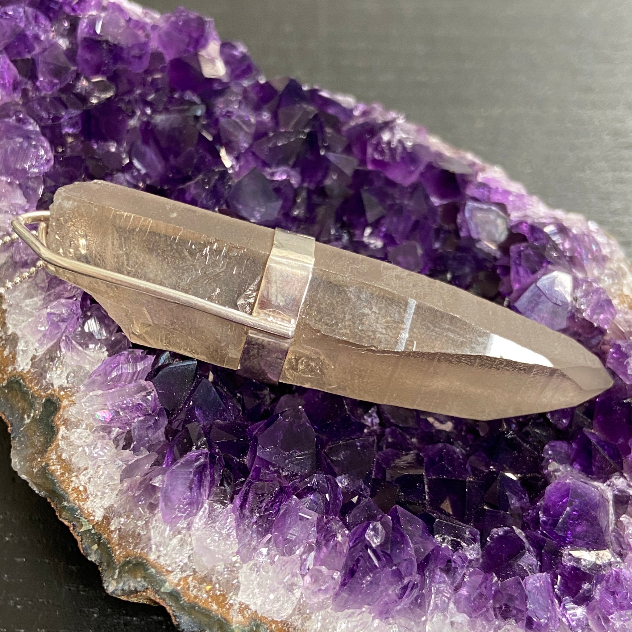 Smoky Lemurian Seed Pendant — Song of the Sea Collection