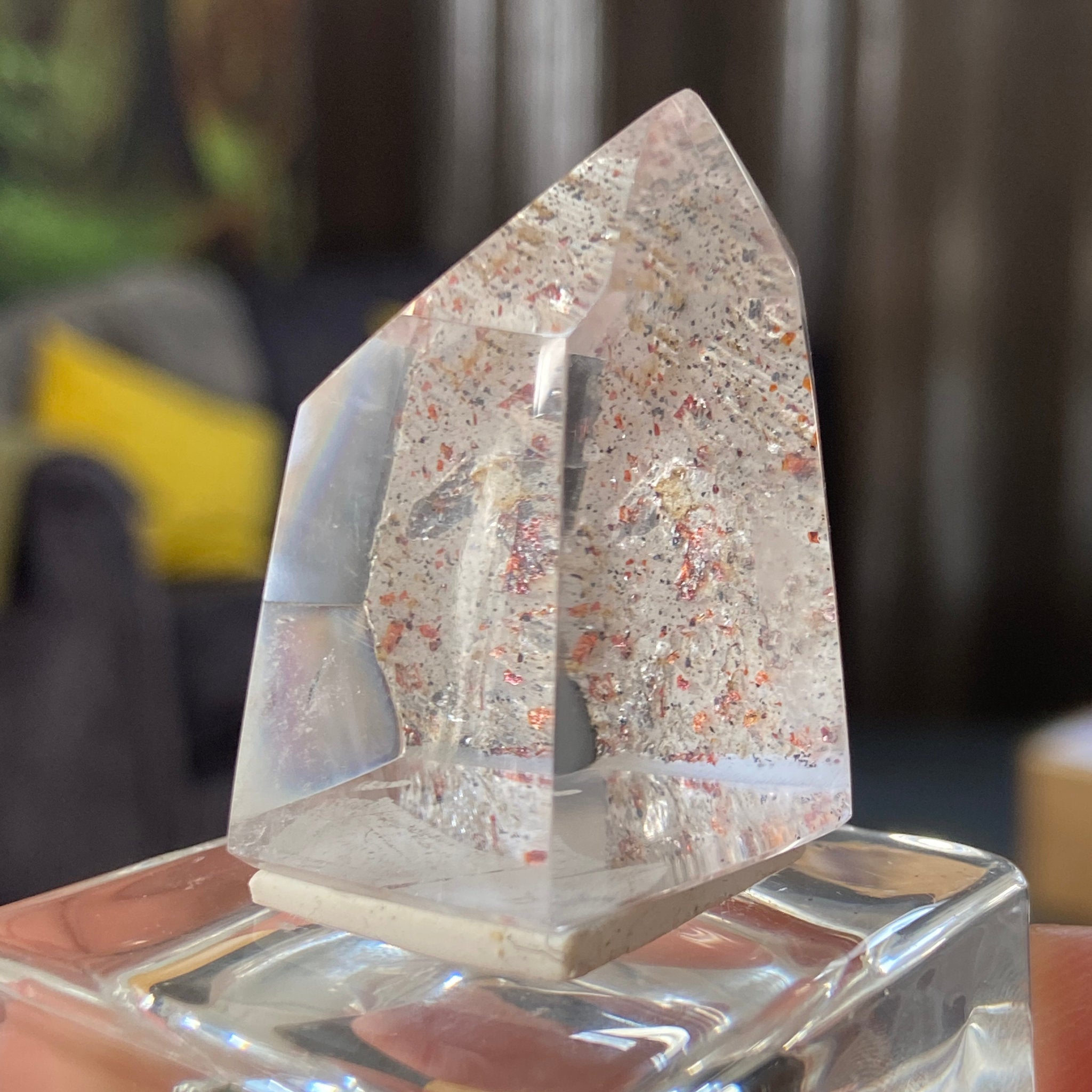 Harlequin Quartz Tower with Hematite – Madagascar