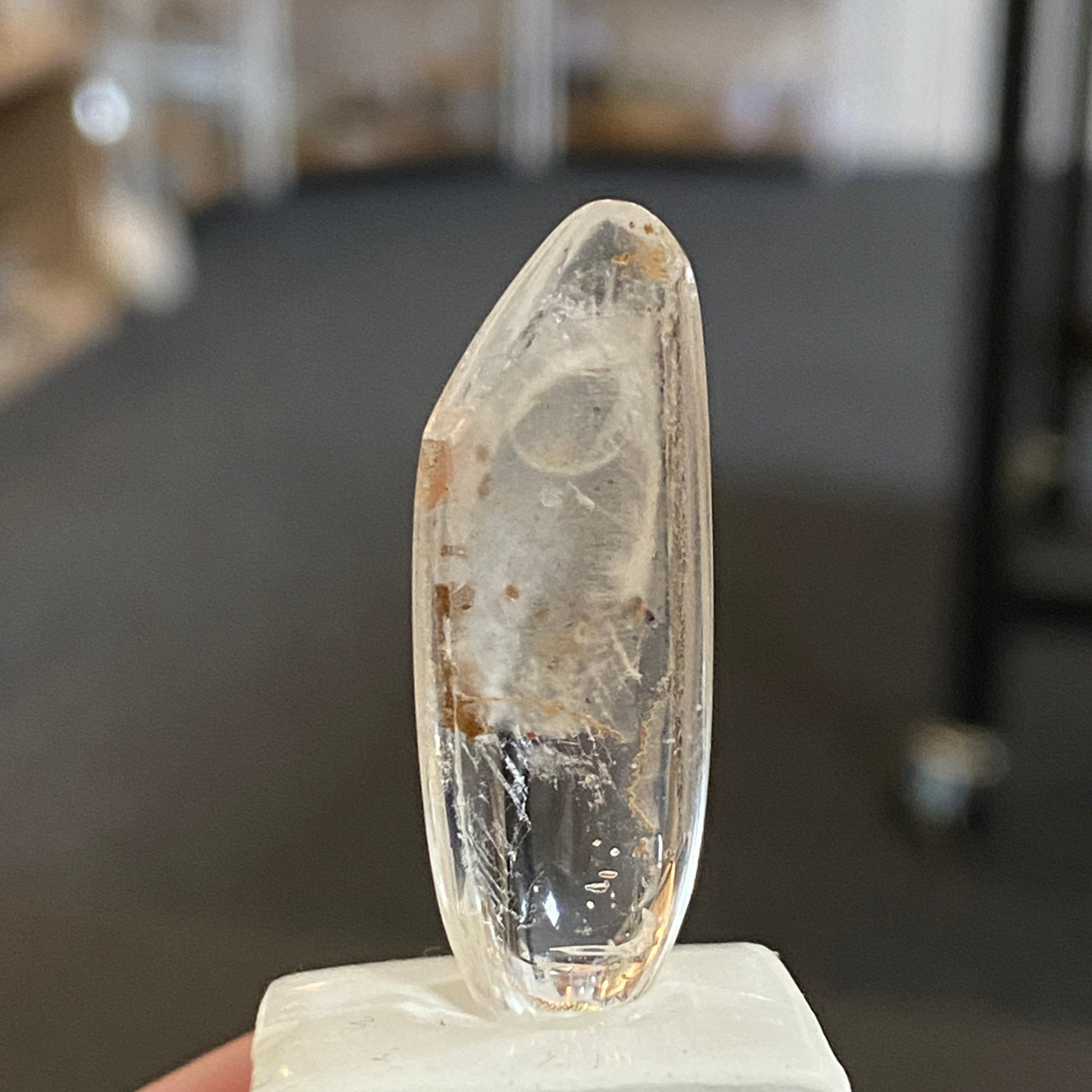Long Oval Quartz with large Enhydro