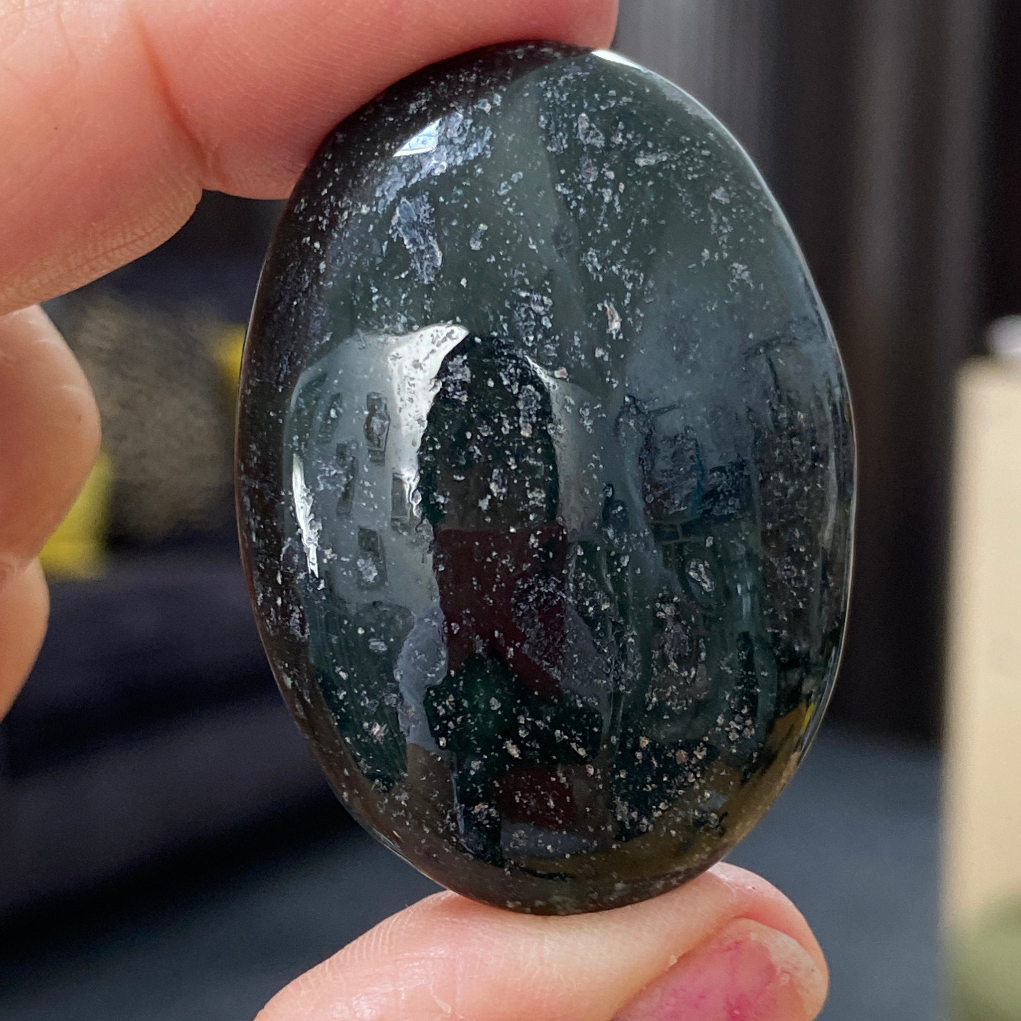 NEW FIND - Deep Green Jade Palmstone – Afghanistan