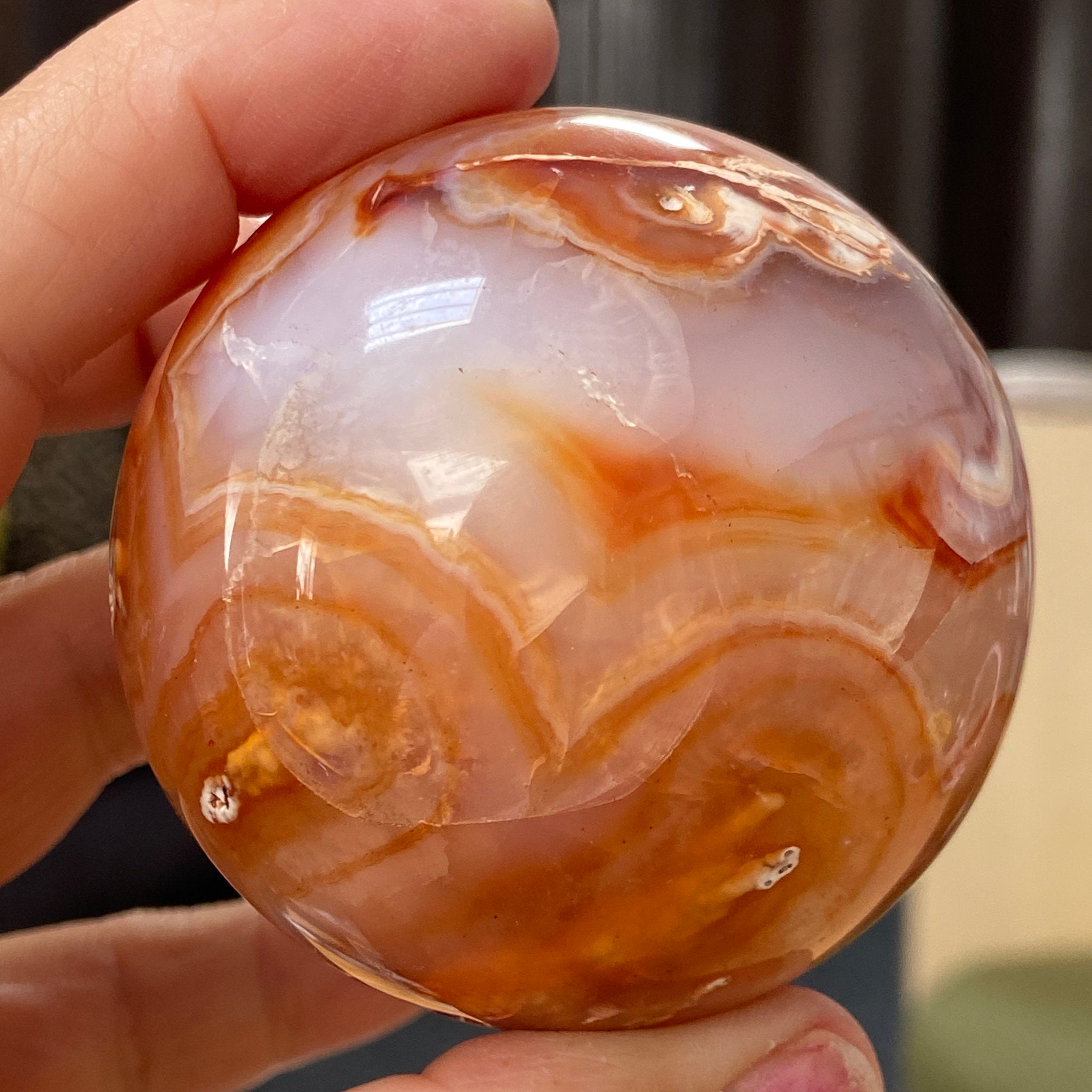 Carnelian Sphere with Quartz Crystal Cave – Madagascar