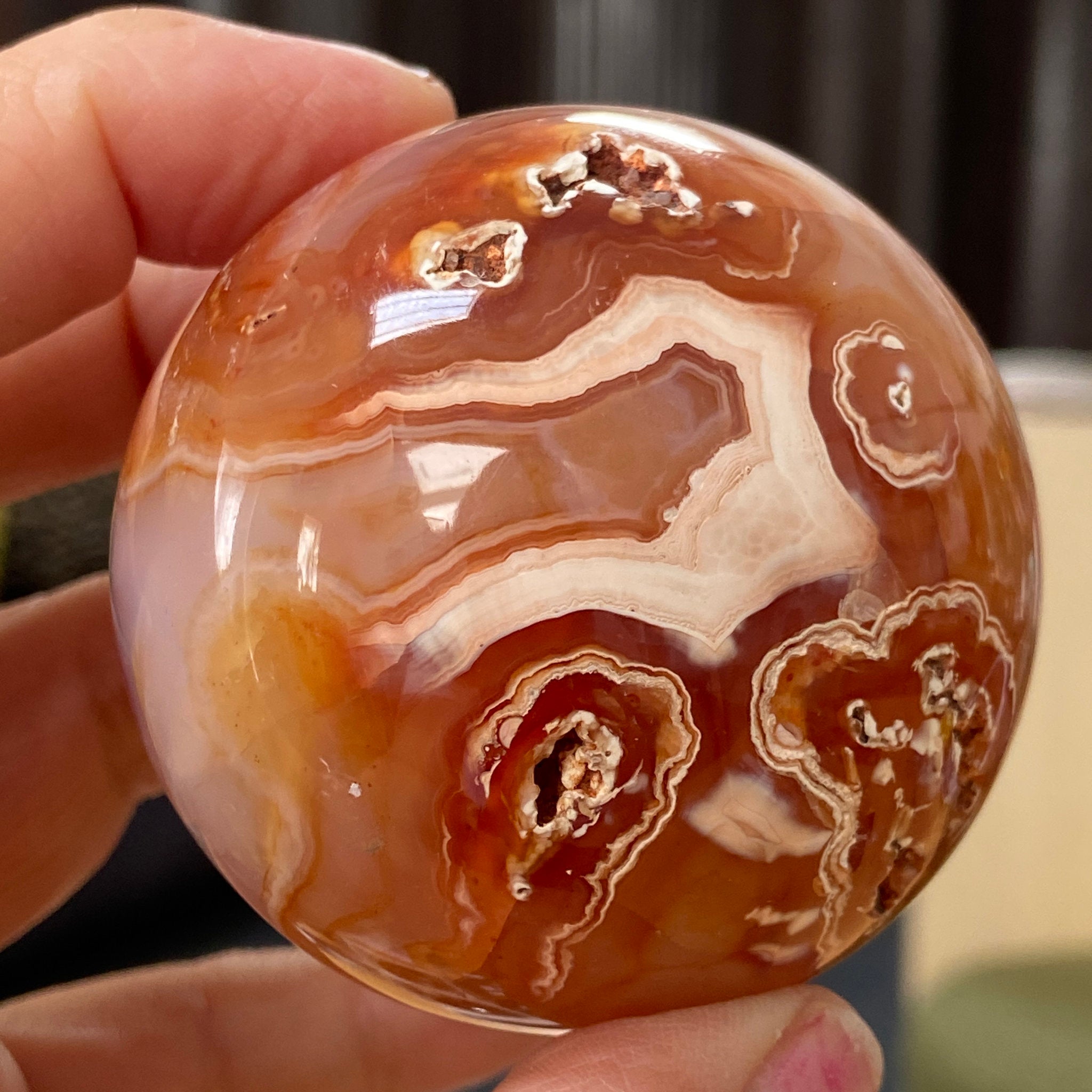 Carnelian Sphere with Quartz Crystal Cave – Madagascar