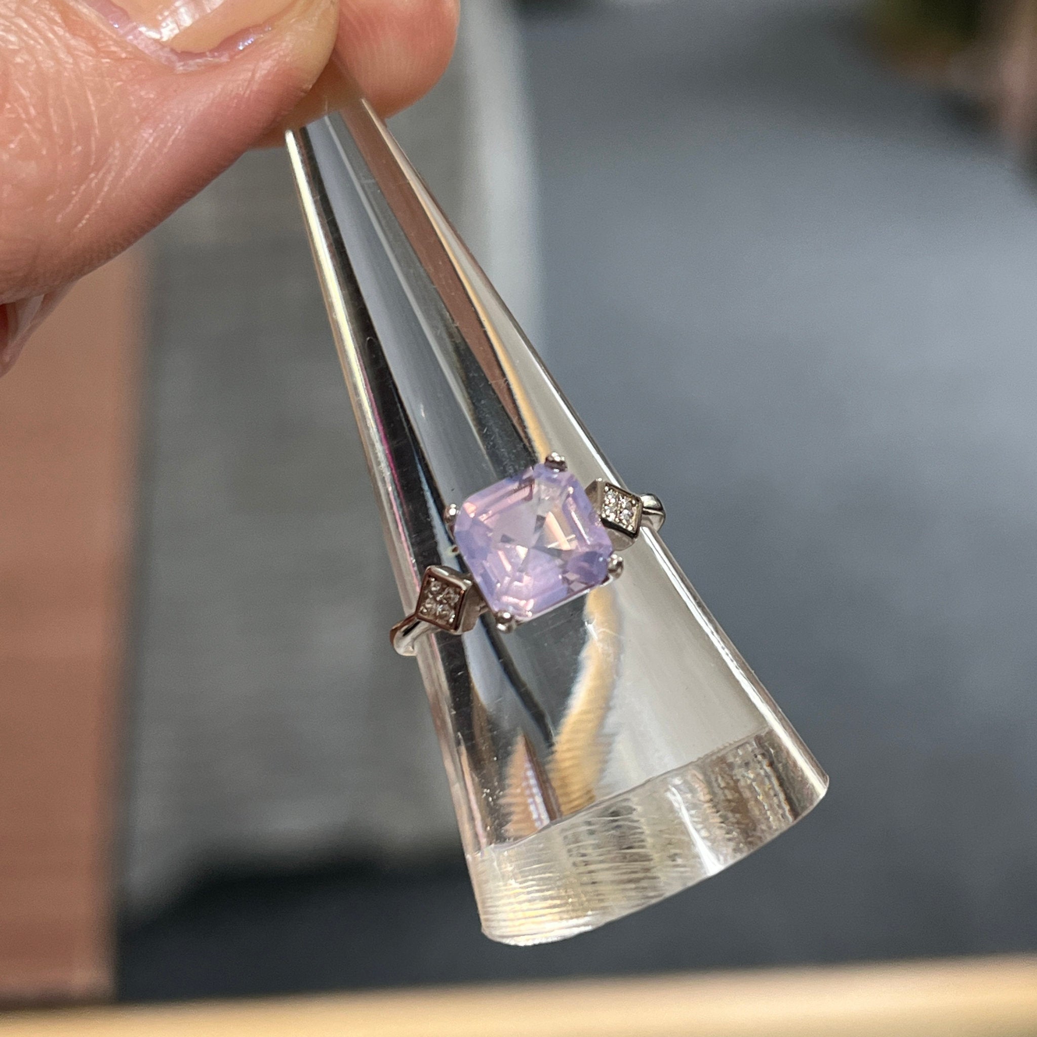 Lavender Amethyst Sterling Silver Adjustable Ring