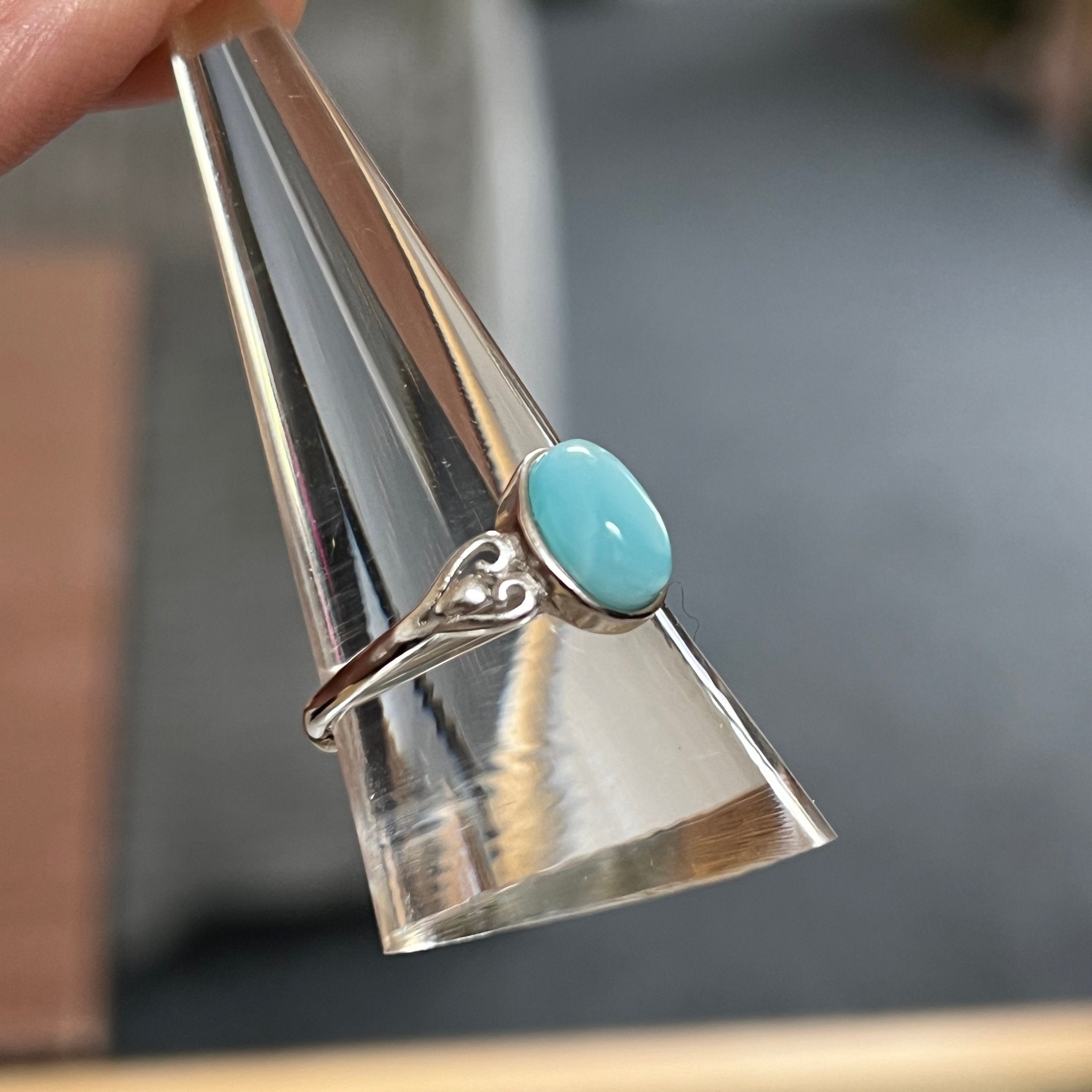 Larimar Sterling Silver Adjustable Ring