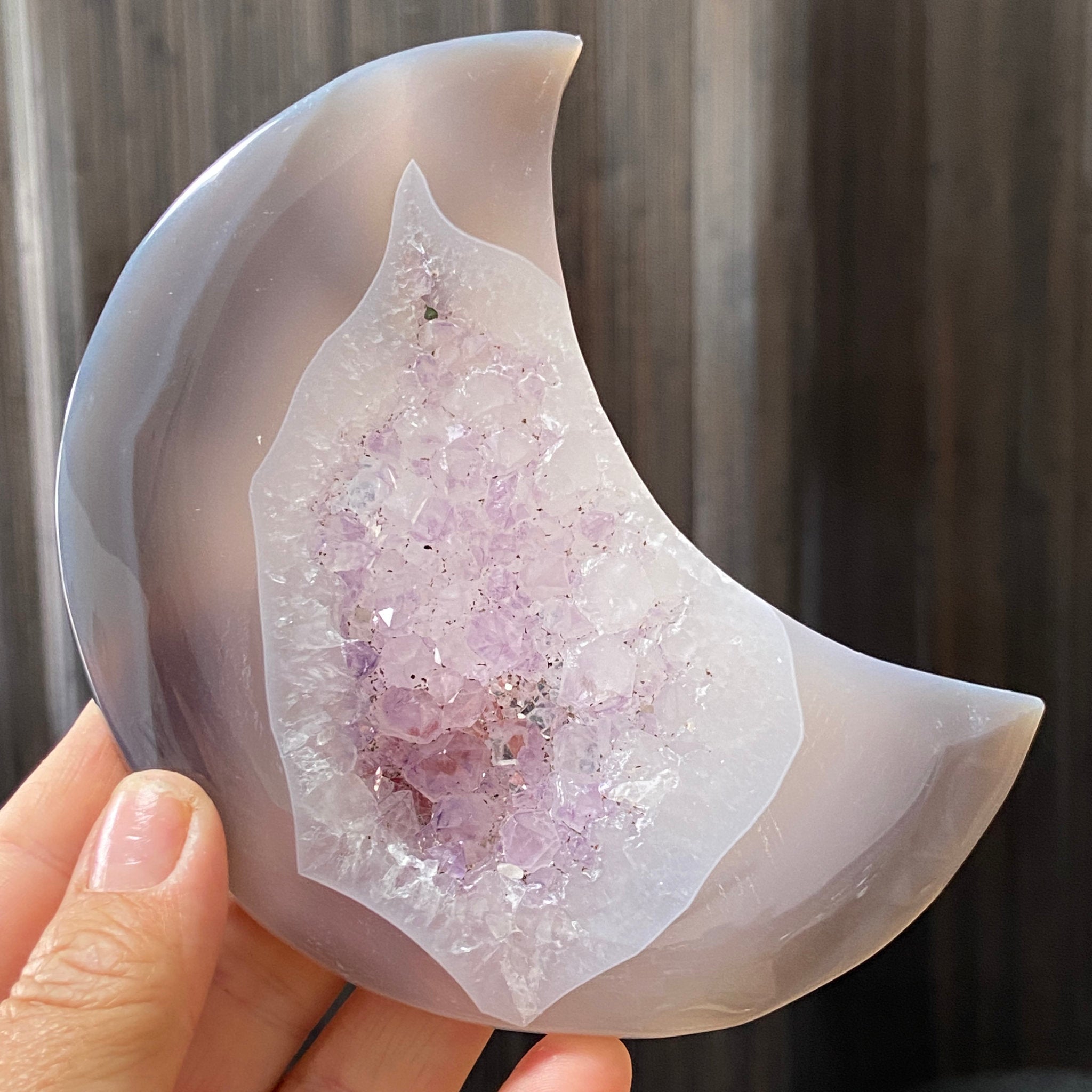 Amethyst Chalcedony Crescent Moon