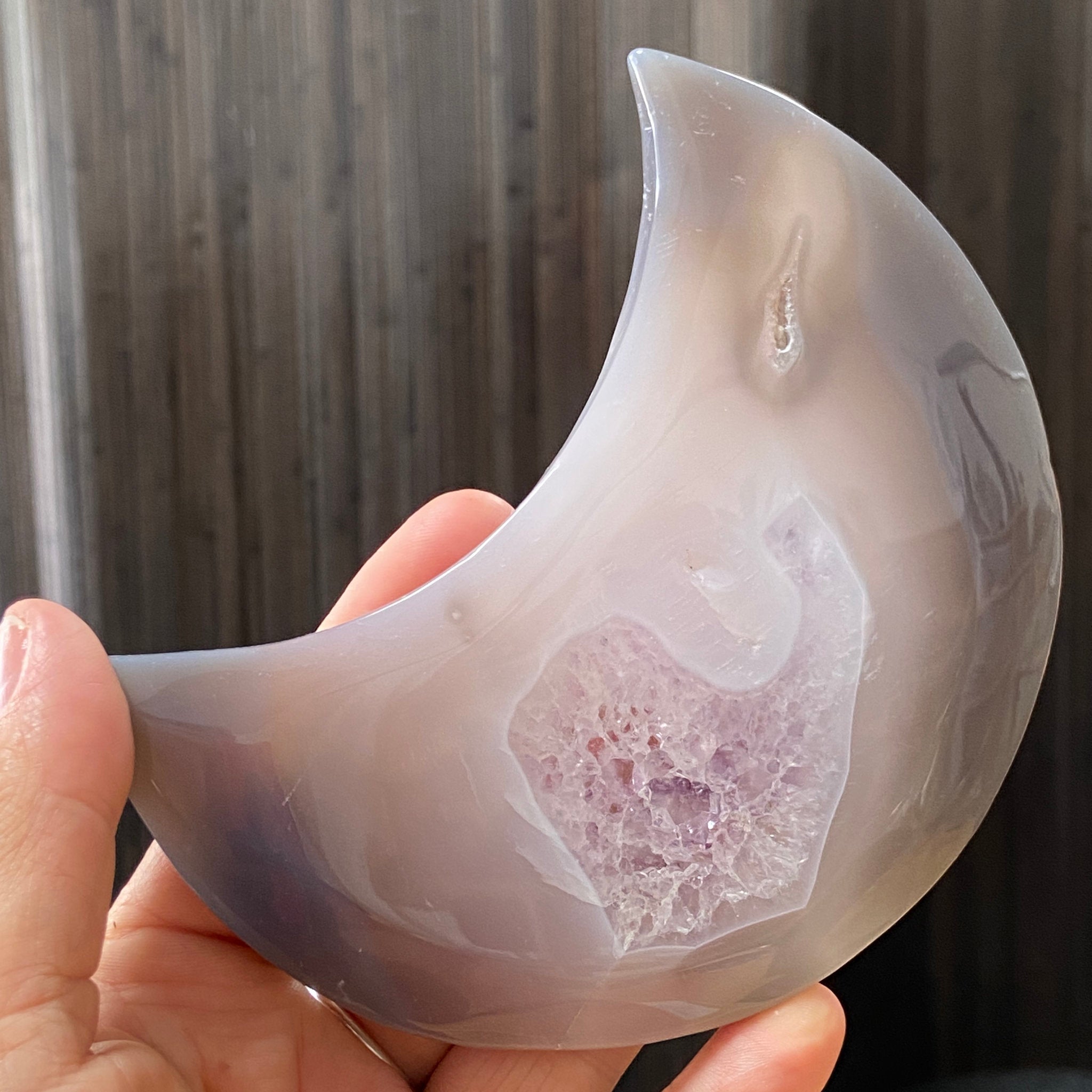 Amethyst Chalcedony Crescent Moon