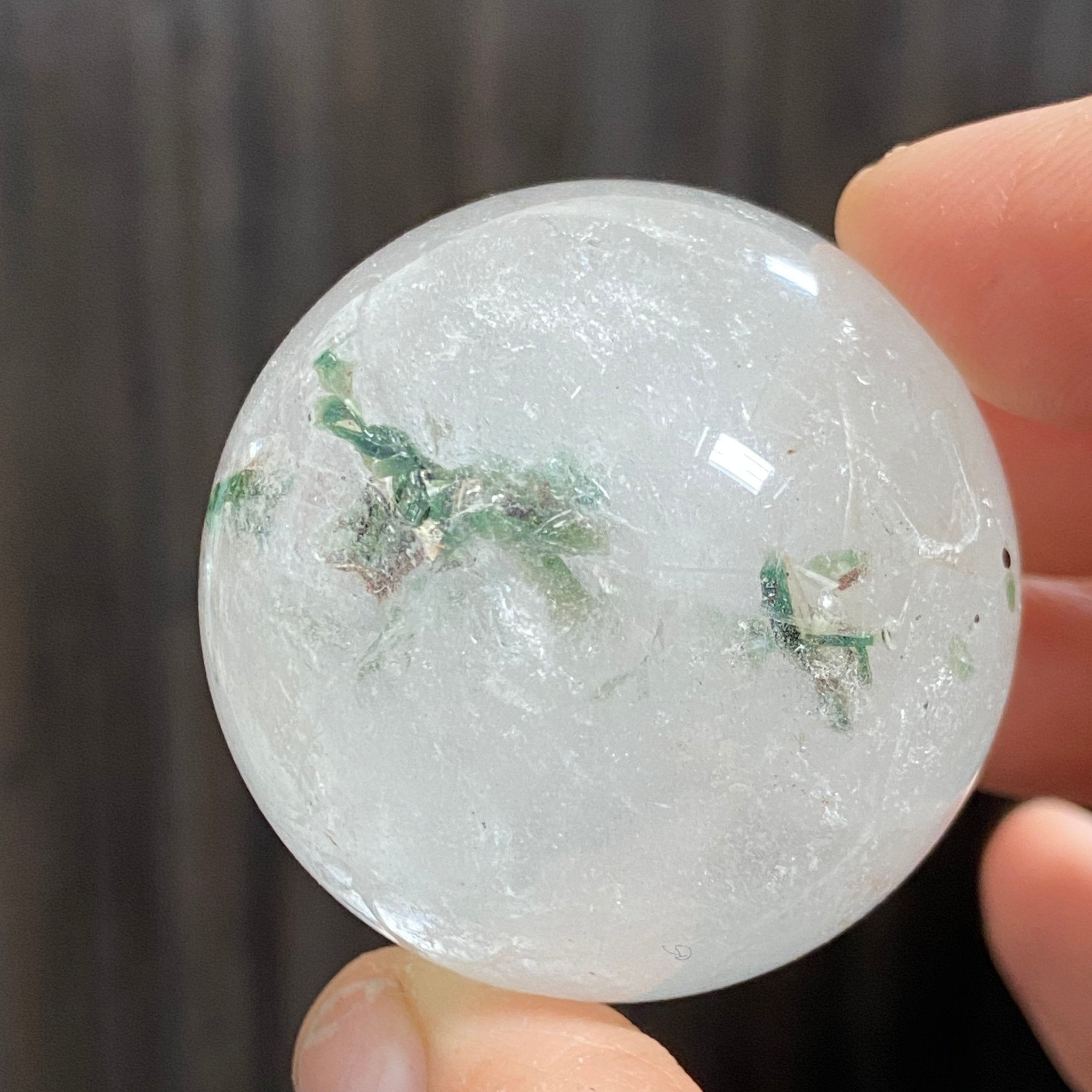 Quartz with Fuchsite Sphere