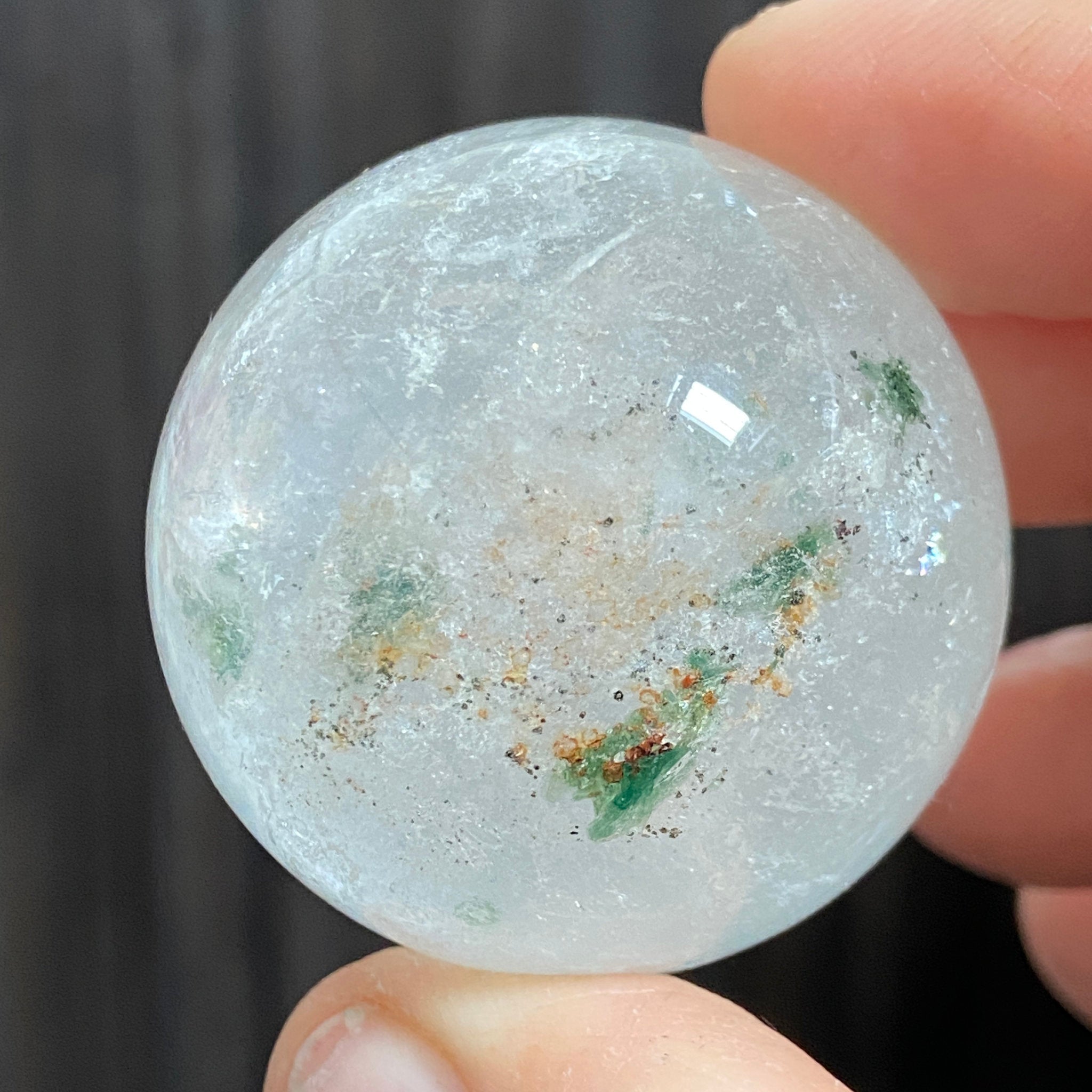 Quartz with Fuchsite Sphere