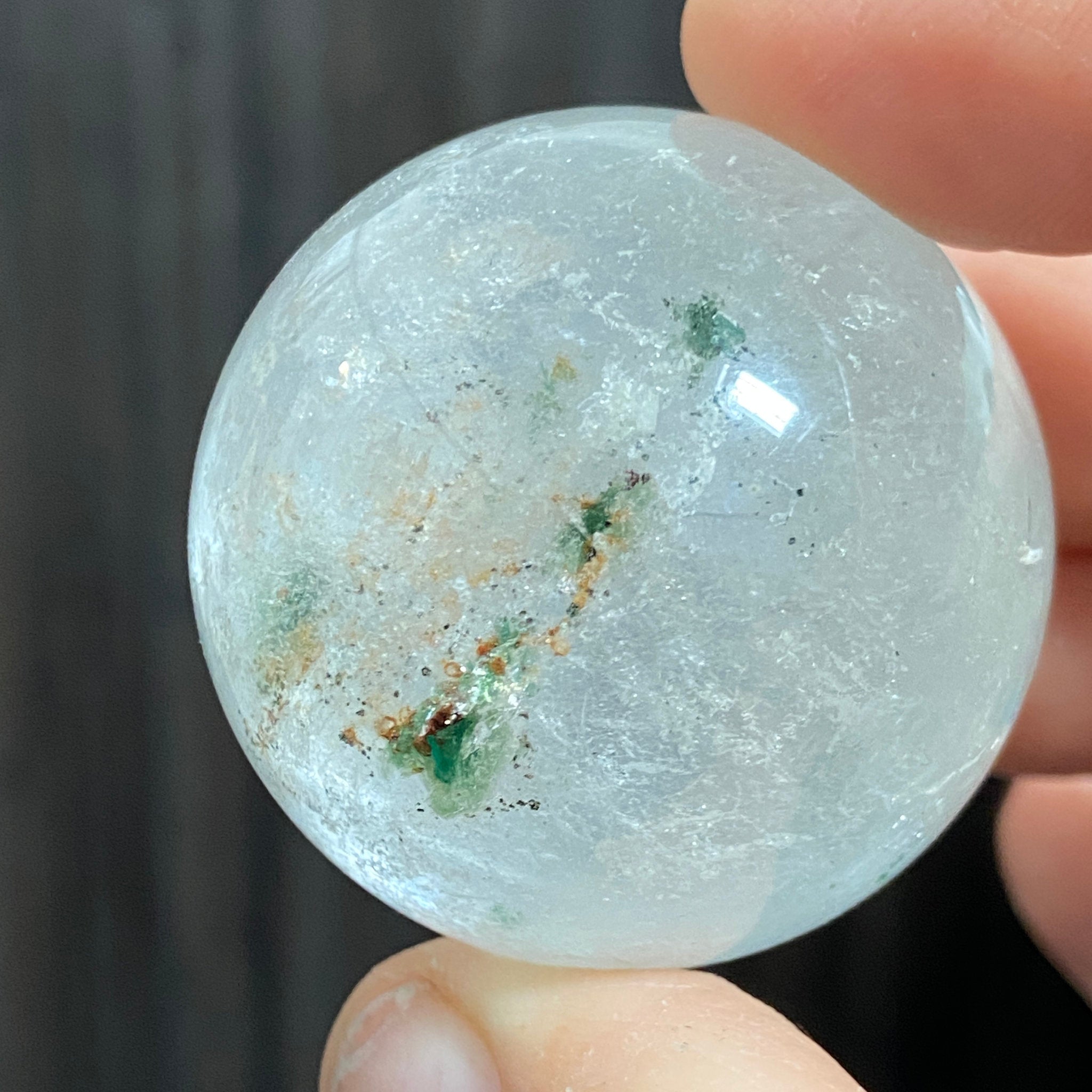 Quartz with Fuchsite Sphere