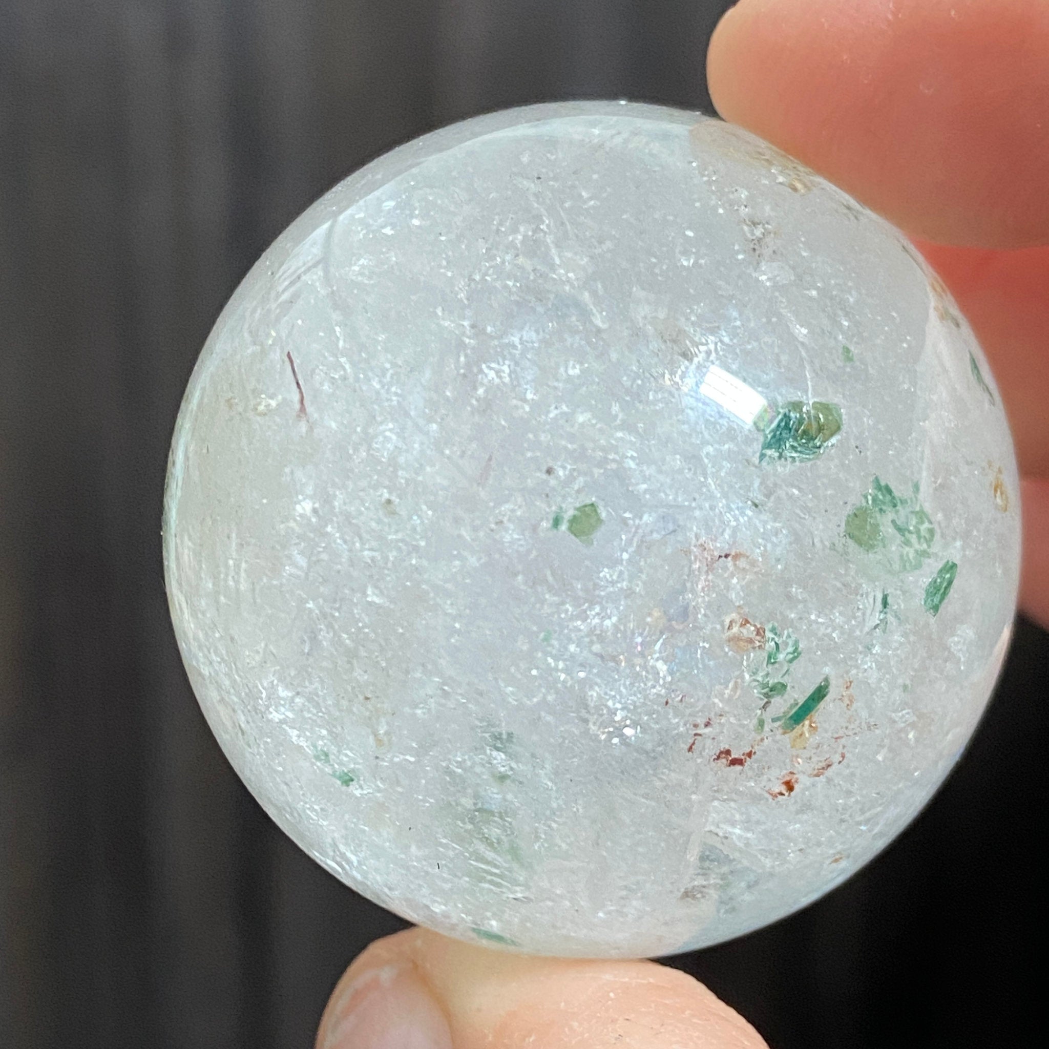 Quartz with Fuchsite Sphere