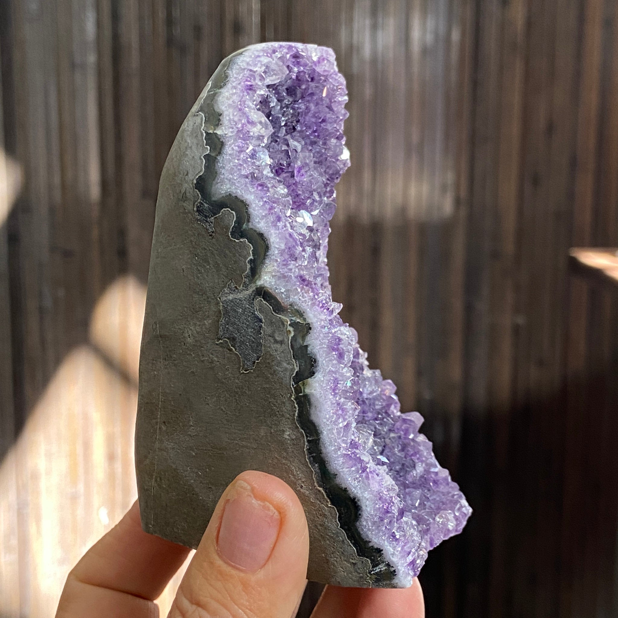 Uruguayan Clear Quartz & Amethyst Cut Base