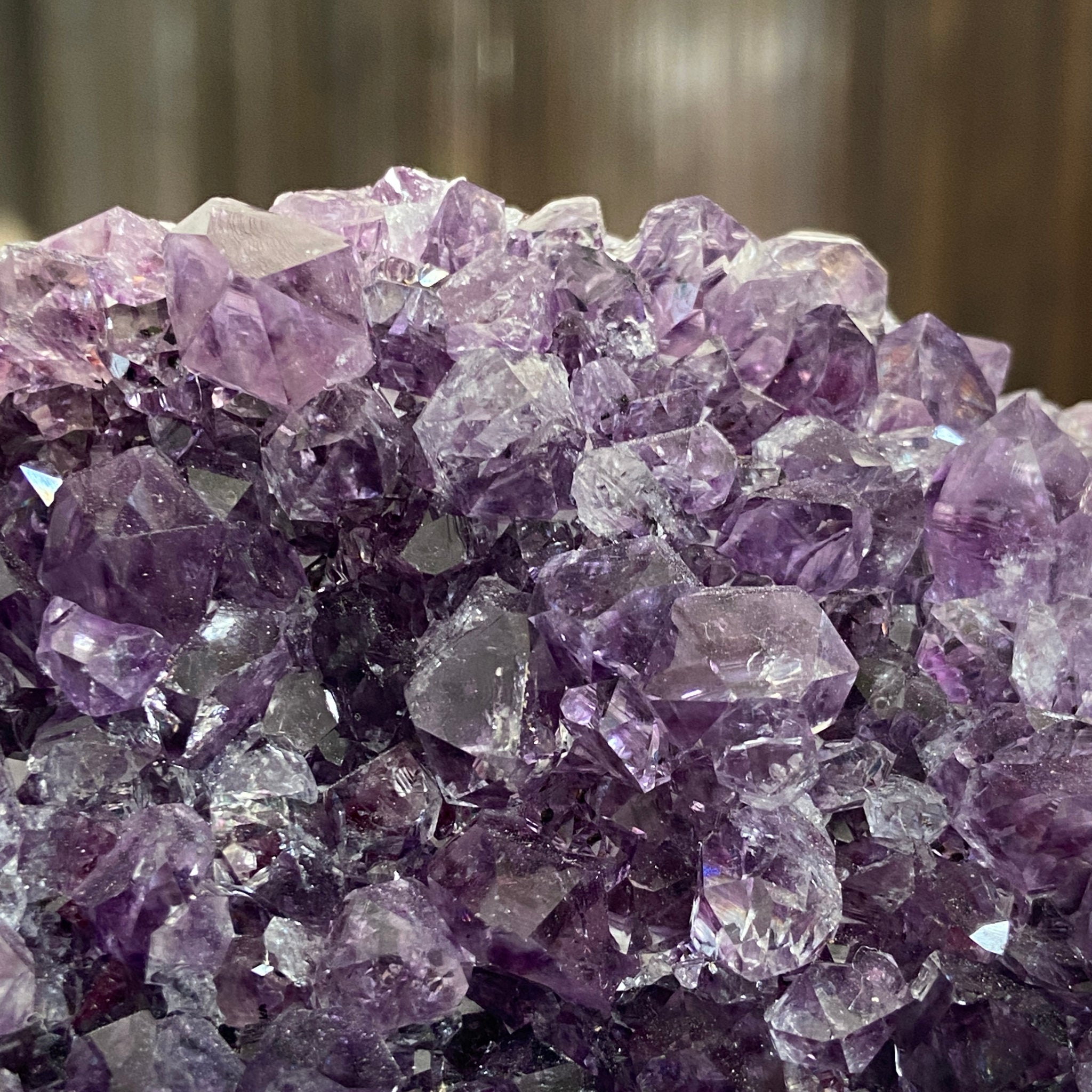Uruguayan Clear Quartz and Amethyst Cut Base