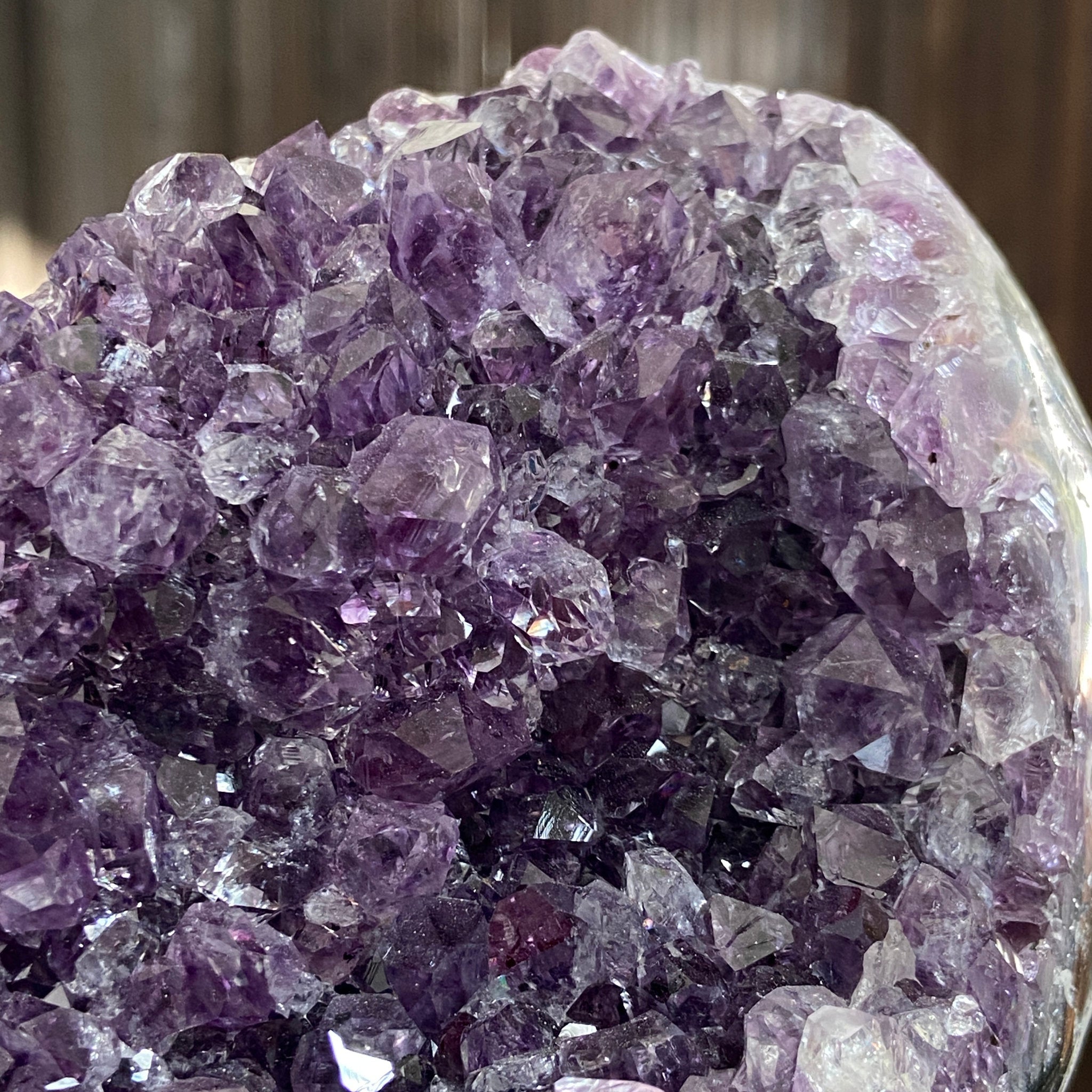 Uruguayan Clear Quartz and Amethyst Cut Base