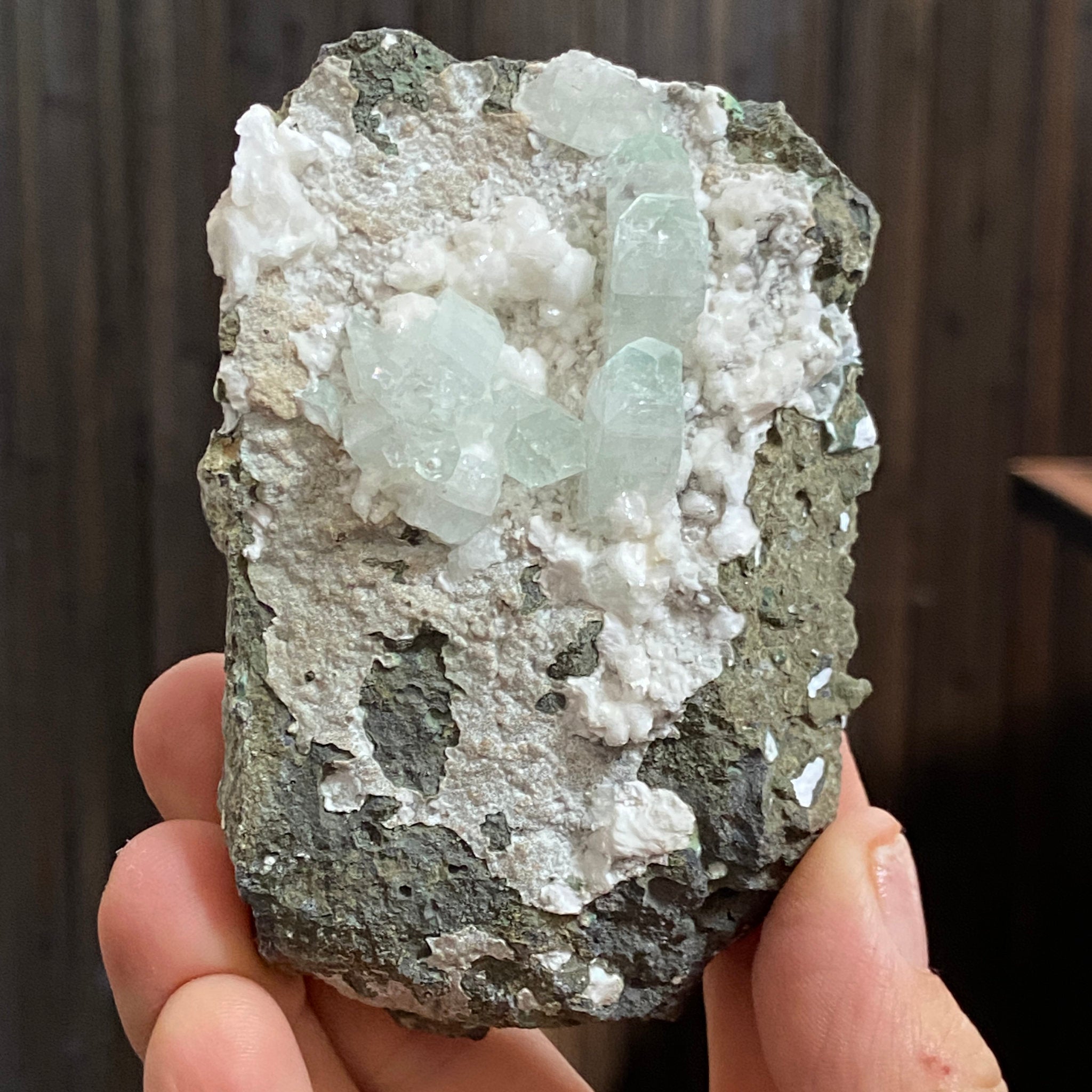 Green Apophyllite on Matrix