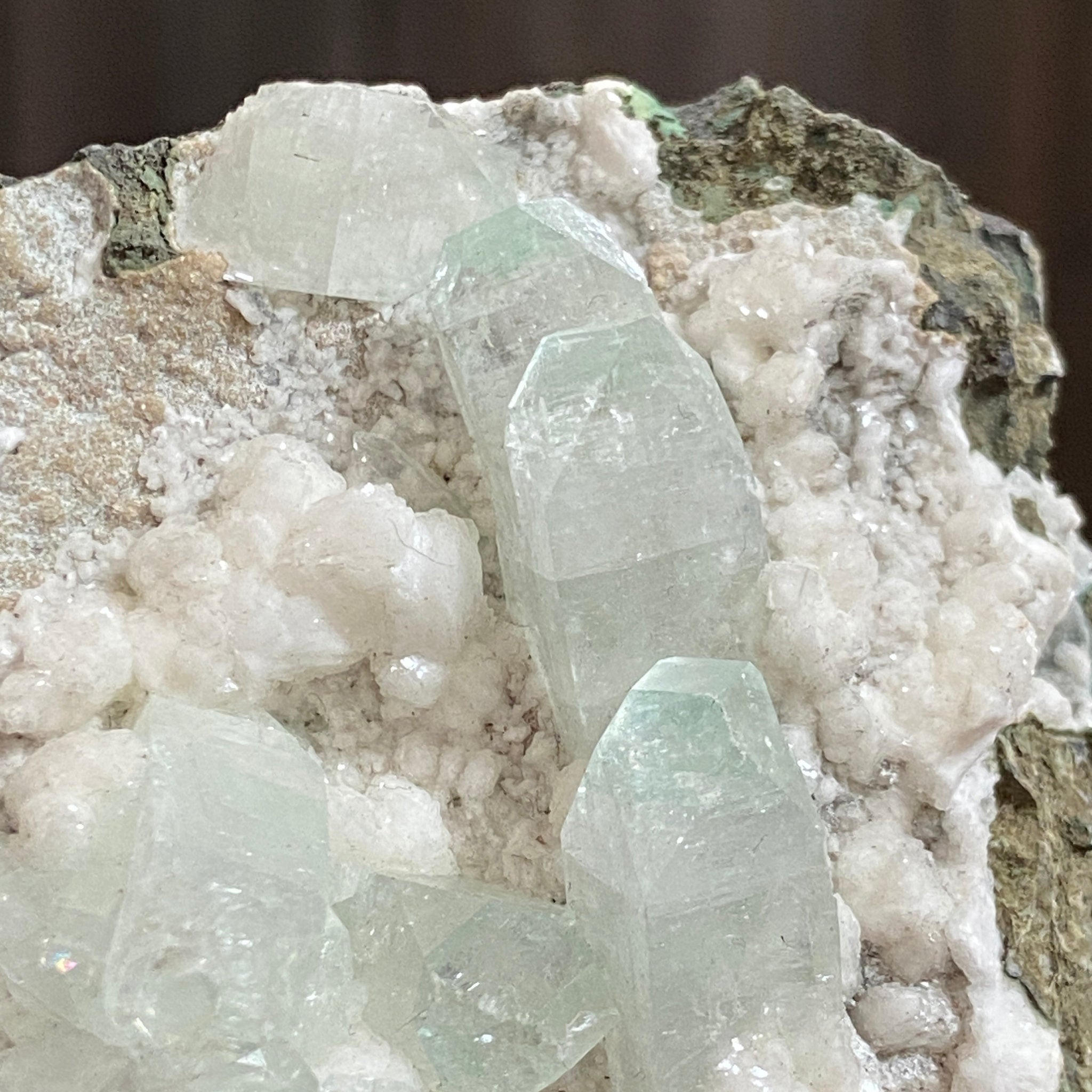 Green Apophyllite on Matrix