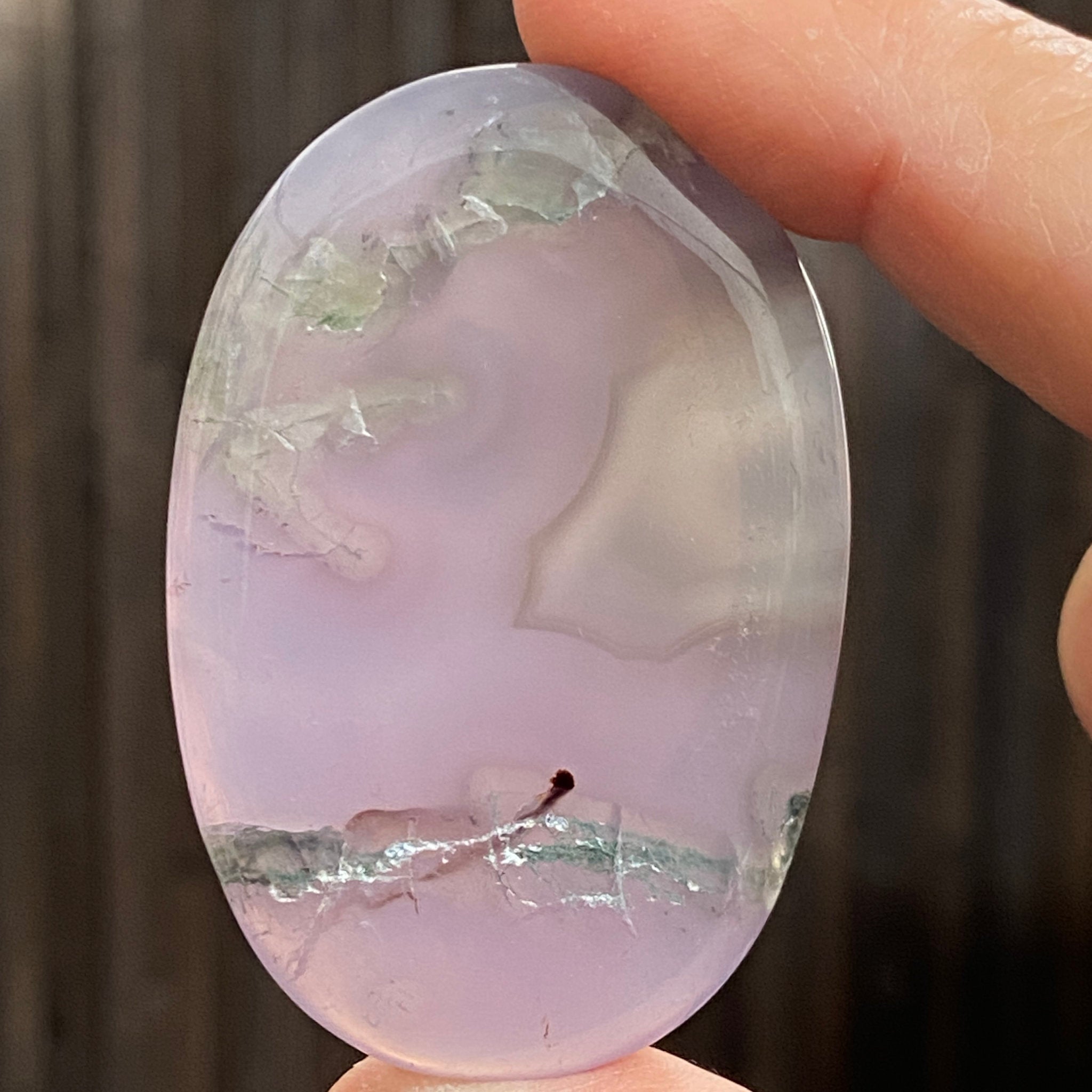 Purple Moss Agate Palmstone - Indonesia