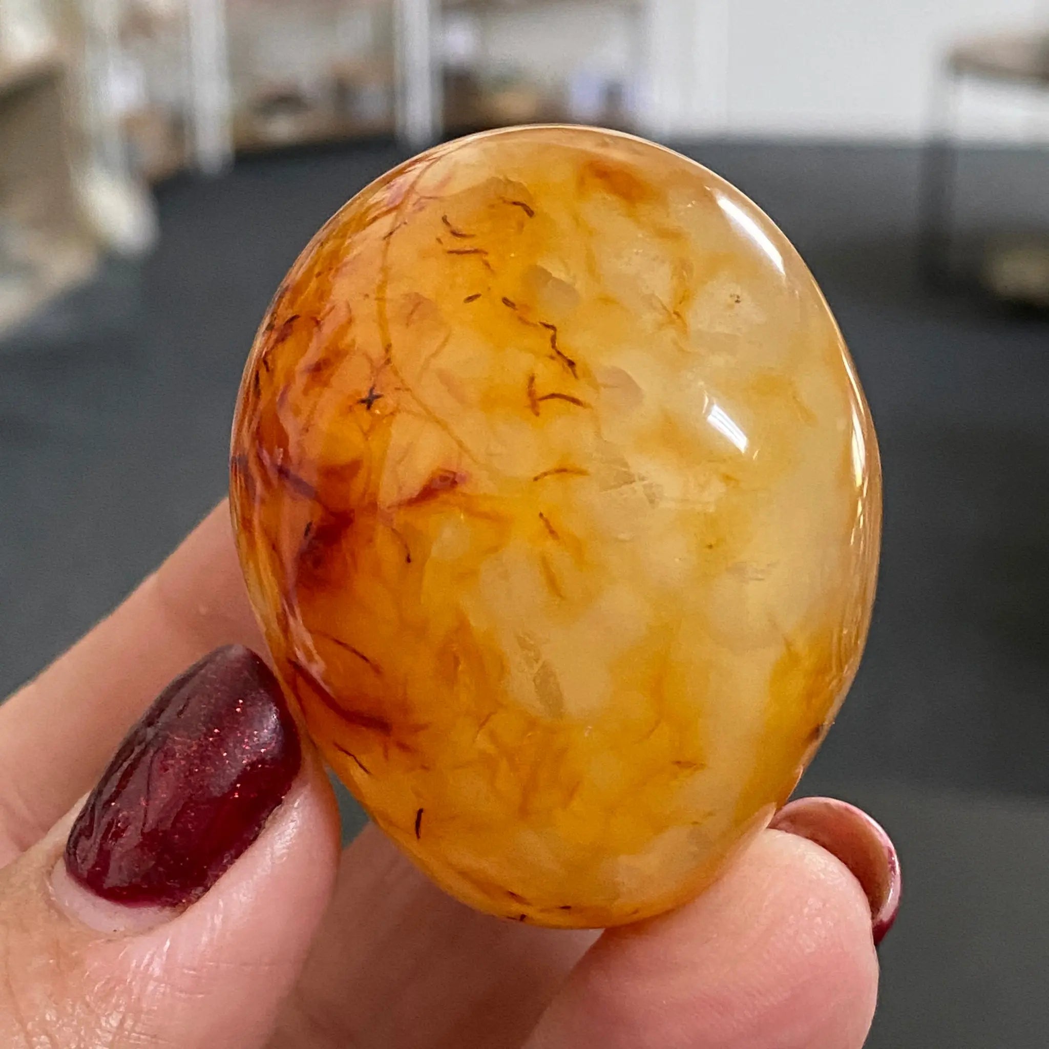 Carnelian Palm Stone