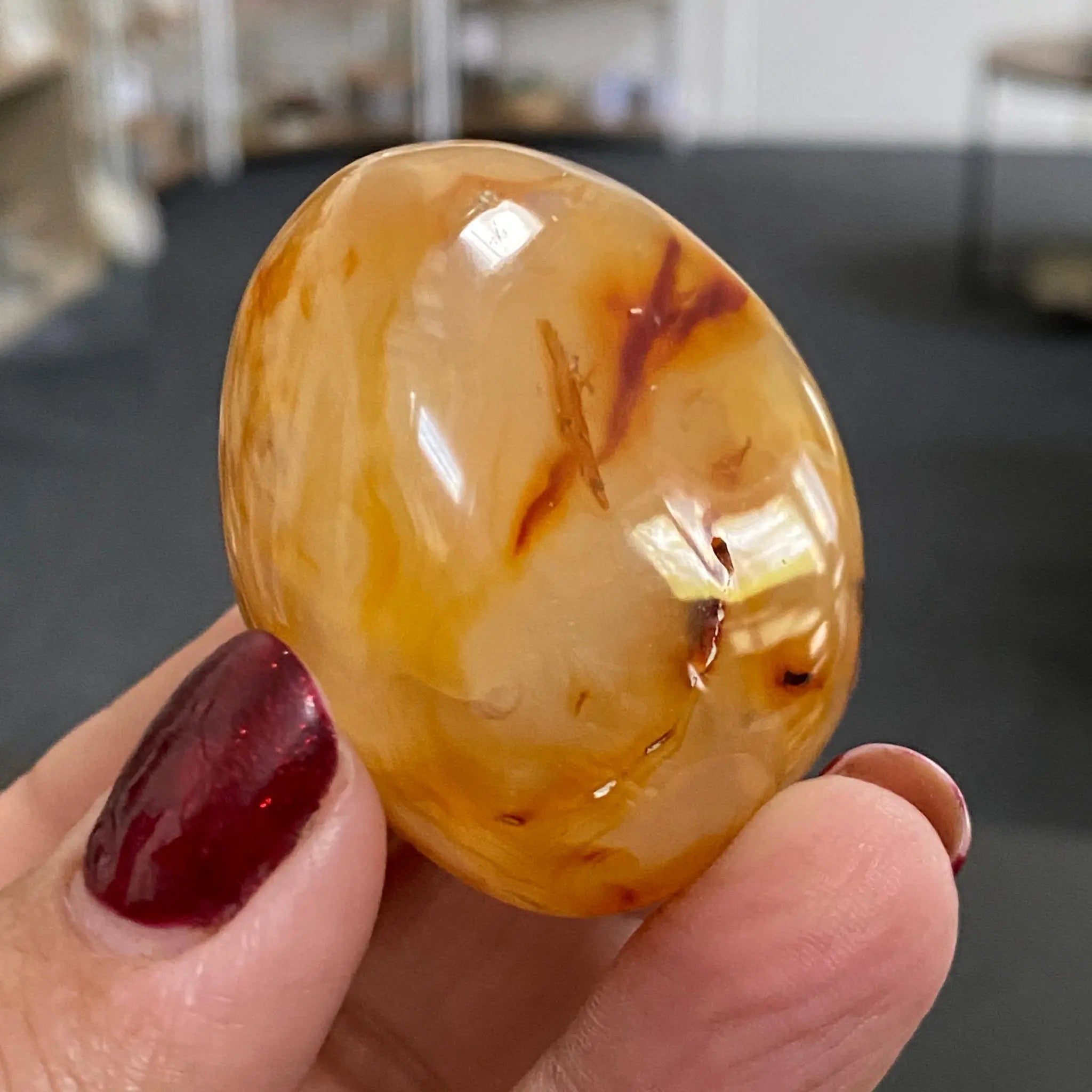 Carnelian Palm Stone