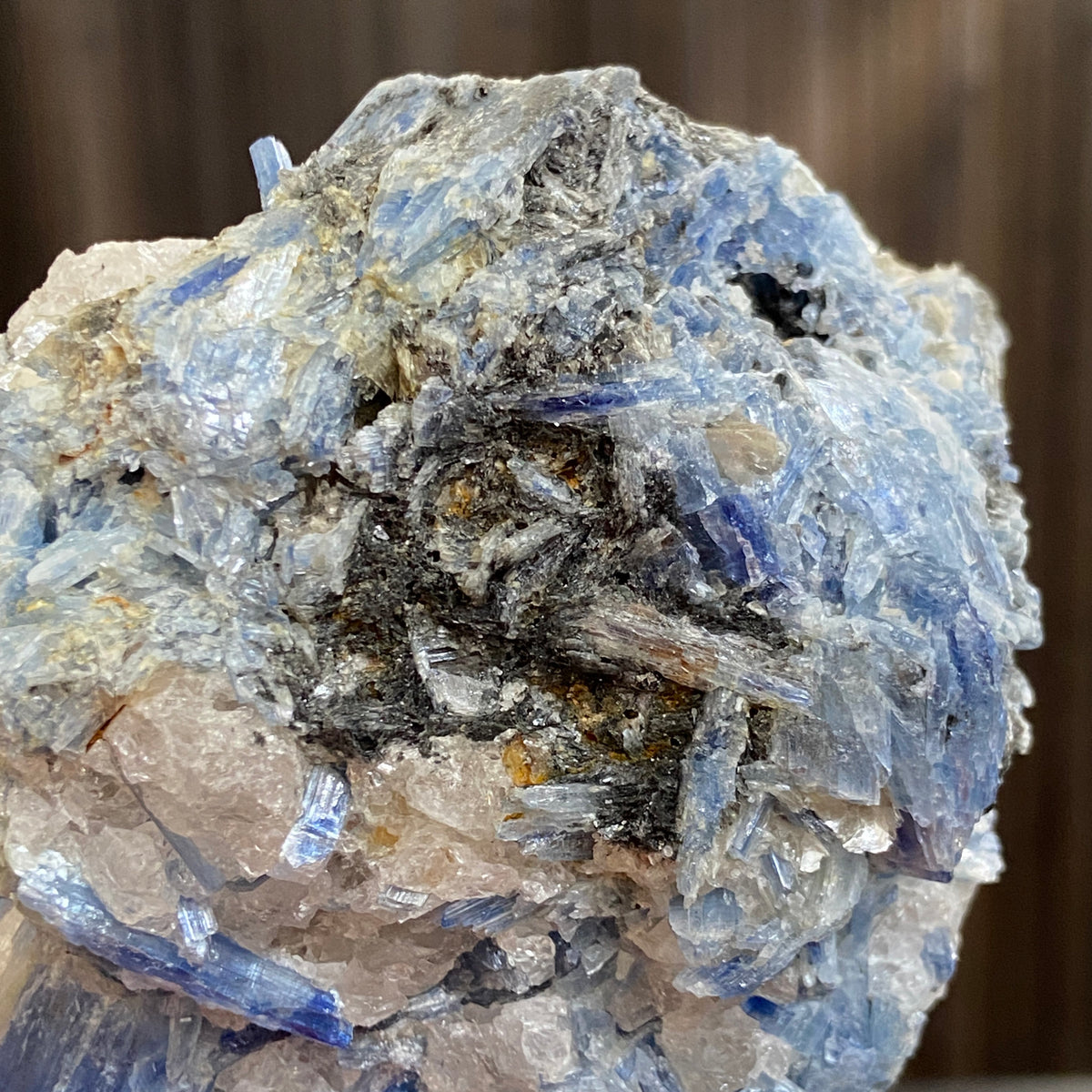 Blue Kyanite, Clear Quartz and Black Tourmaline Cluster