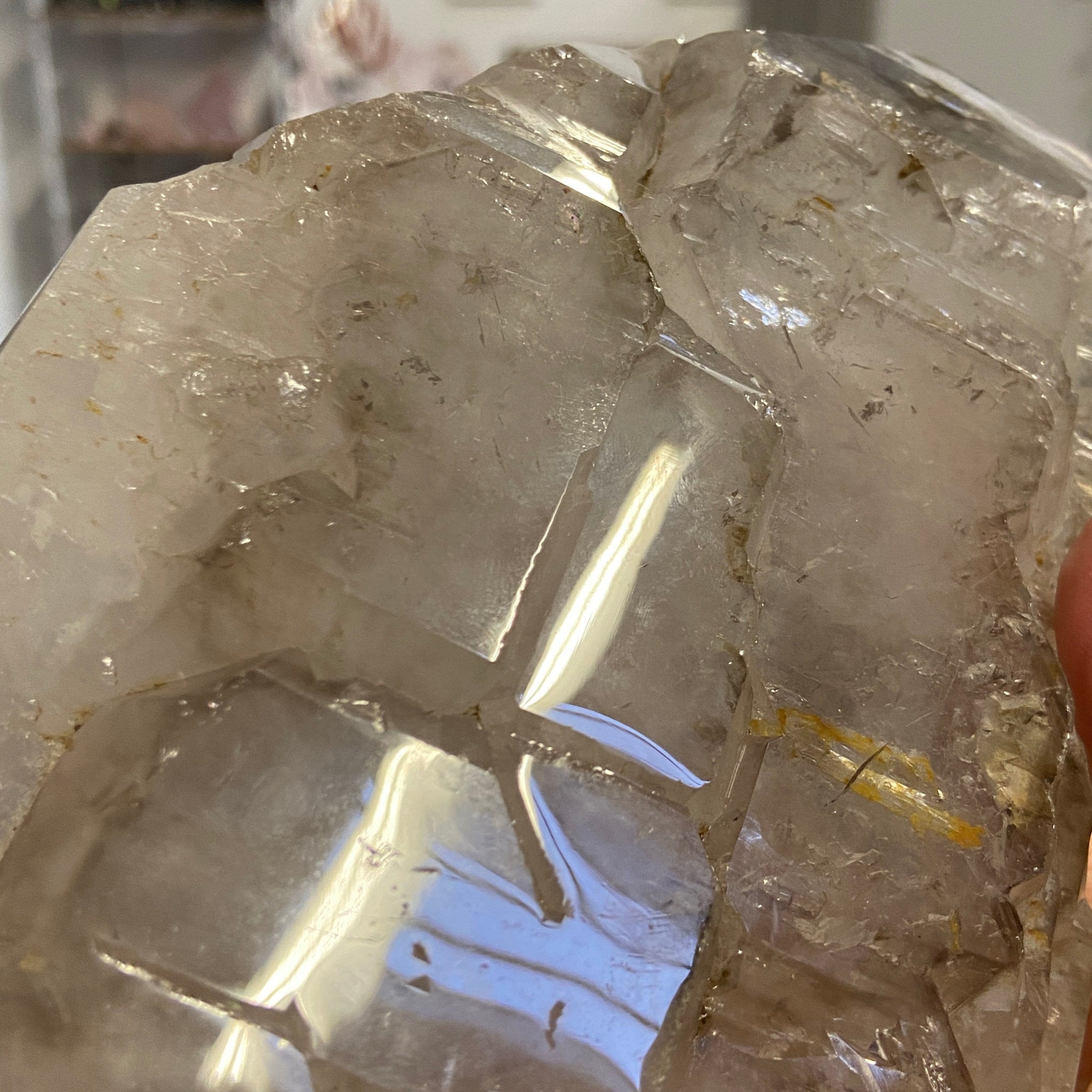 Smoky Quartz Elestial with Enhydros – Brazil