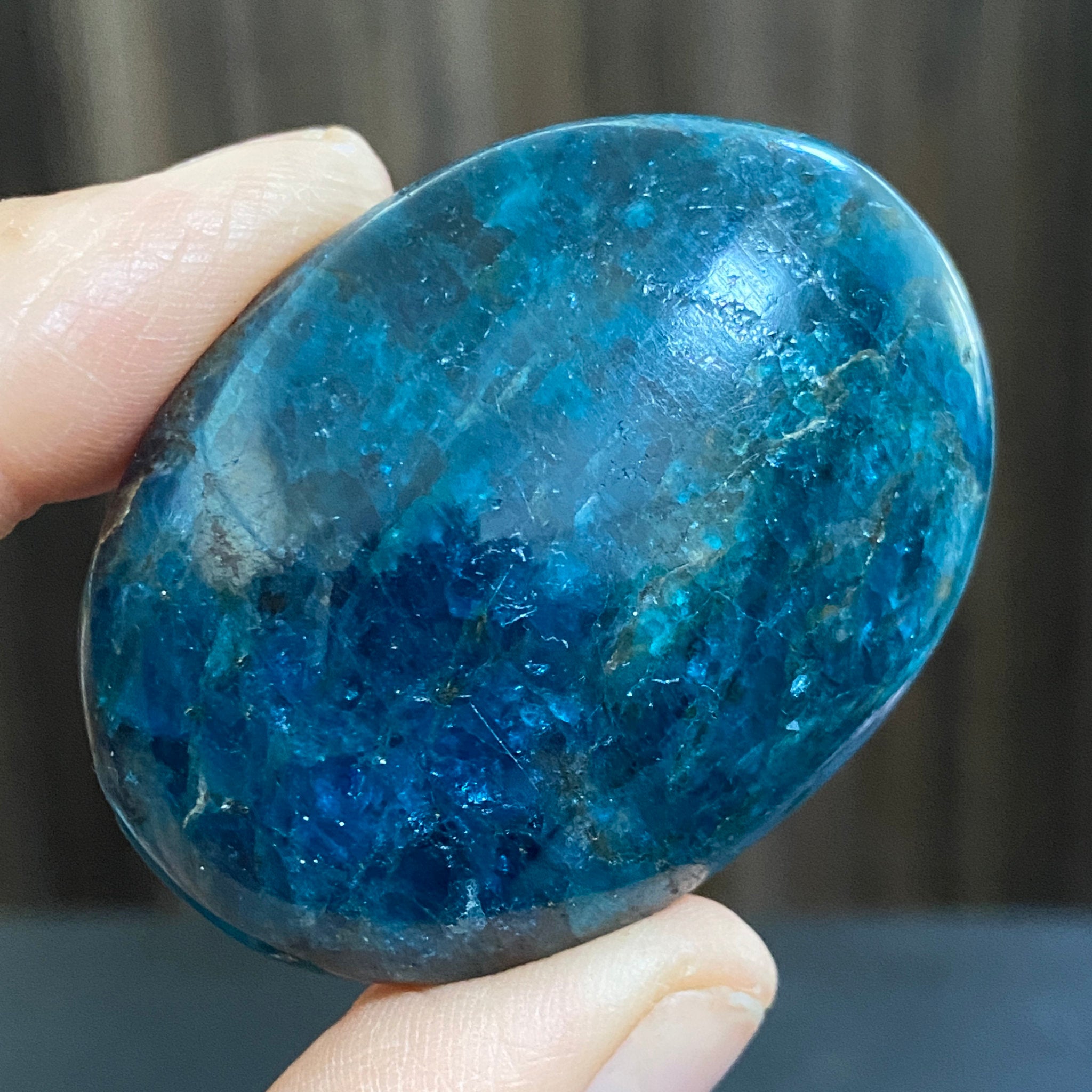 Deep Dark Blue Apatite Palmstone