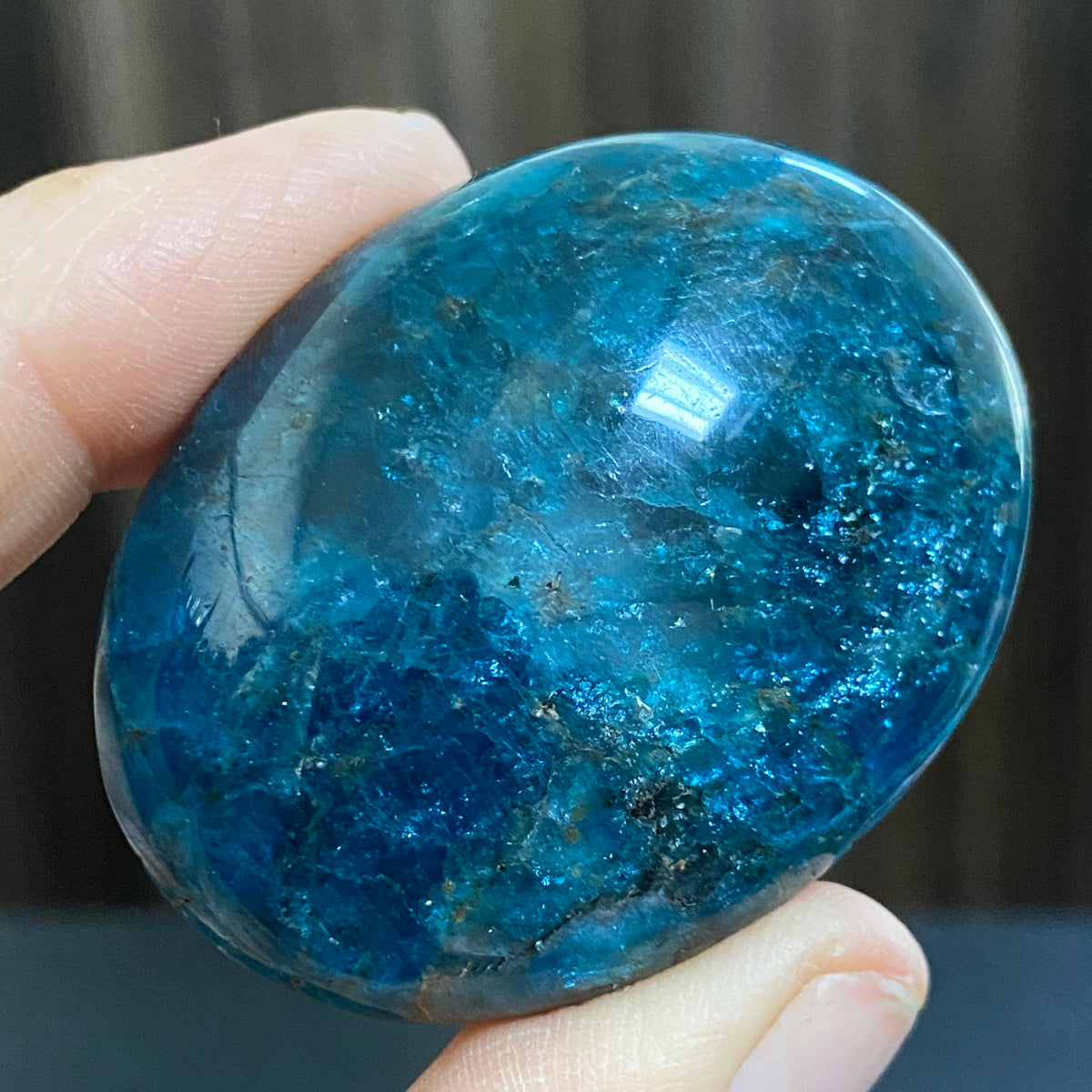 Deep Dark Blue Apatite Palmstone