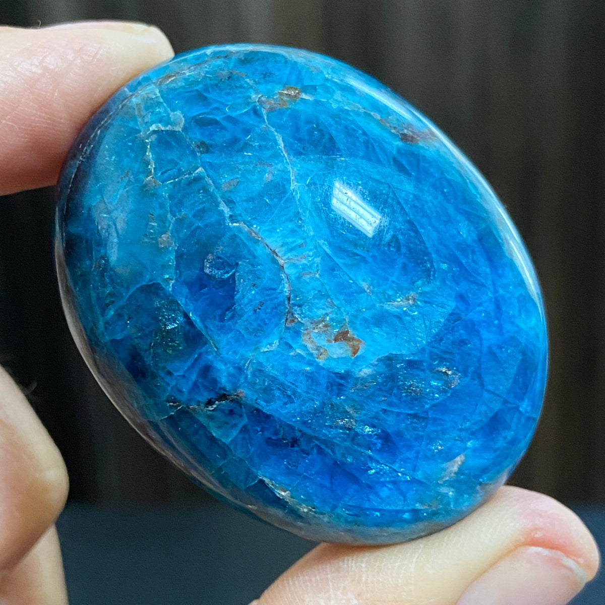 Deep Dark Blue Apatite Palmstone