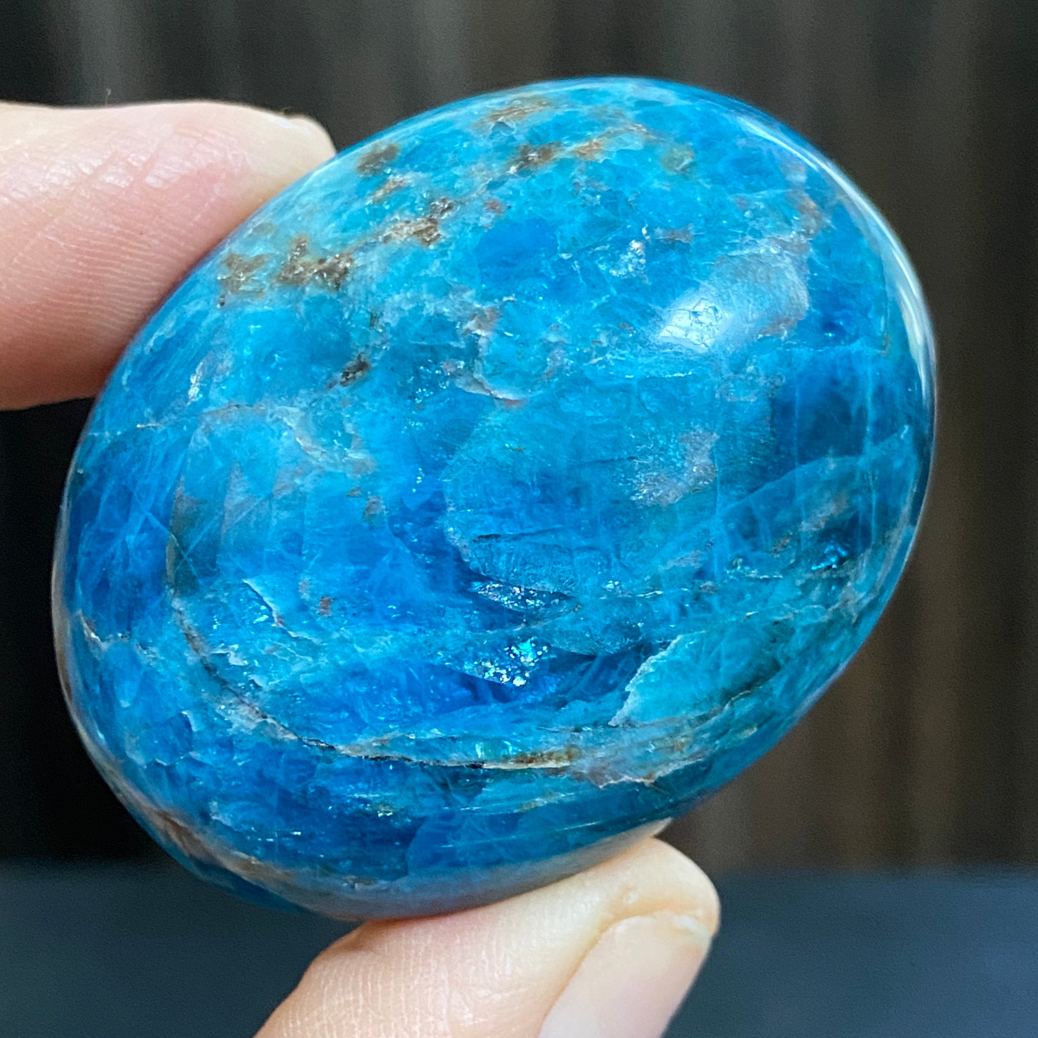 Deep Dark Blue Apatite Palmstone