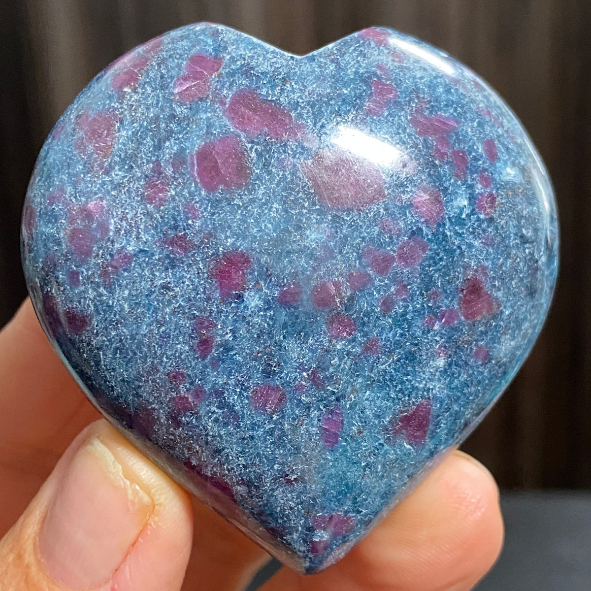 UV Reactive Ruby and Blue Kyanite Heart