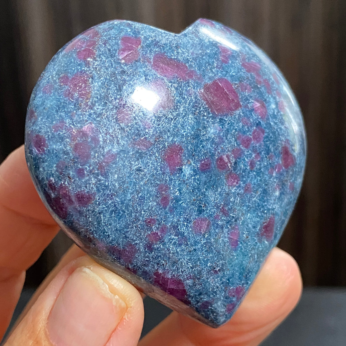 UV Reactive Ruby and Blue Kyanite Heart