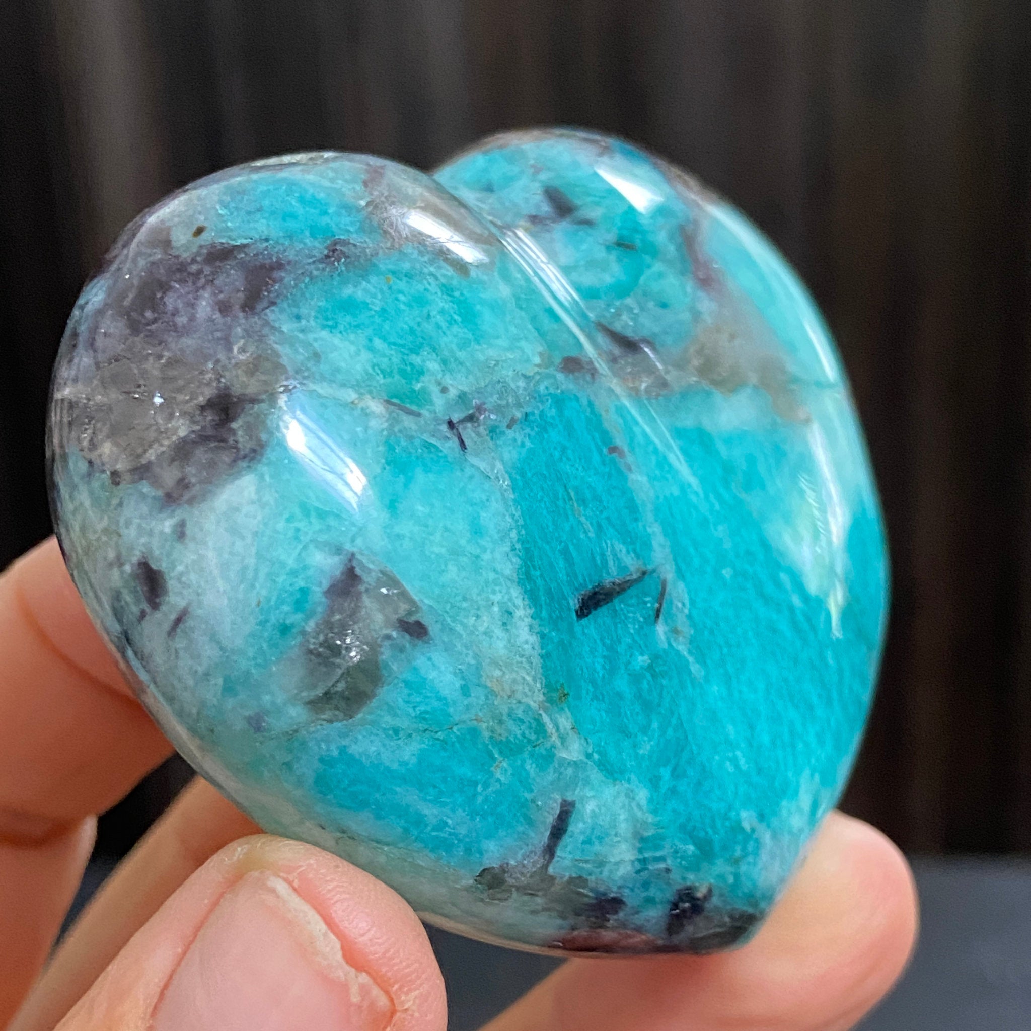 Amazonite & Smoky Quartz Heart – Madagascar