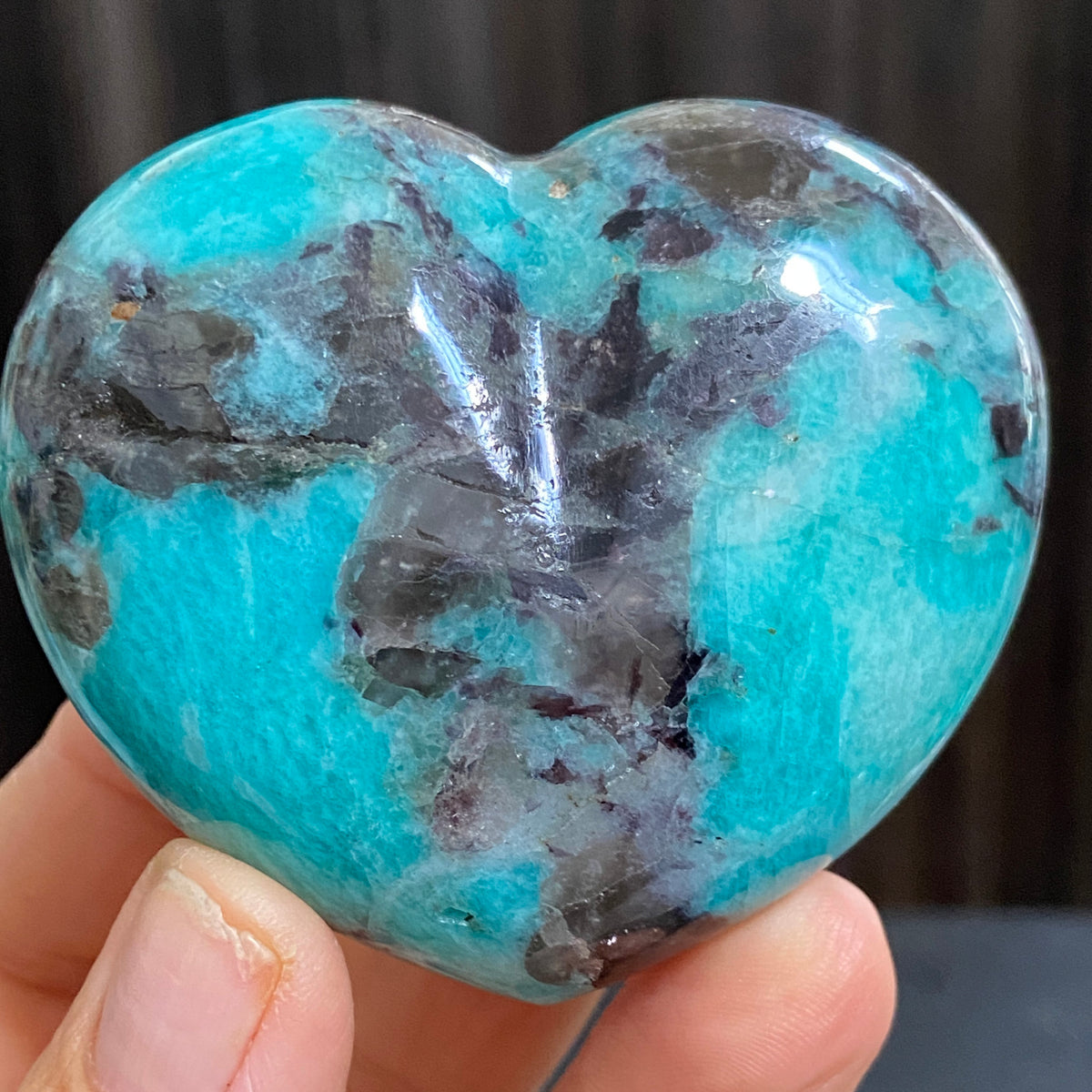 Amazonite & Smoky Quartz Heart – Madagascar