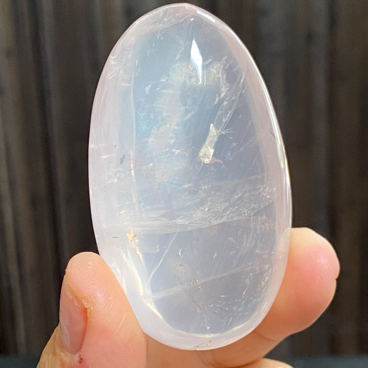 Mozambique Rose Quartz Palmstone with Single-Ray Asterism