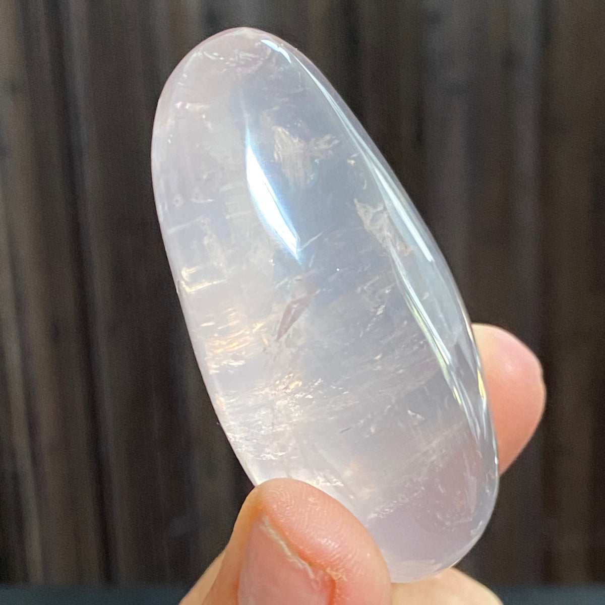 Mozambique Rose Quartz Palmstone with Single-Ray Asterism