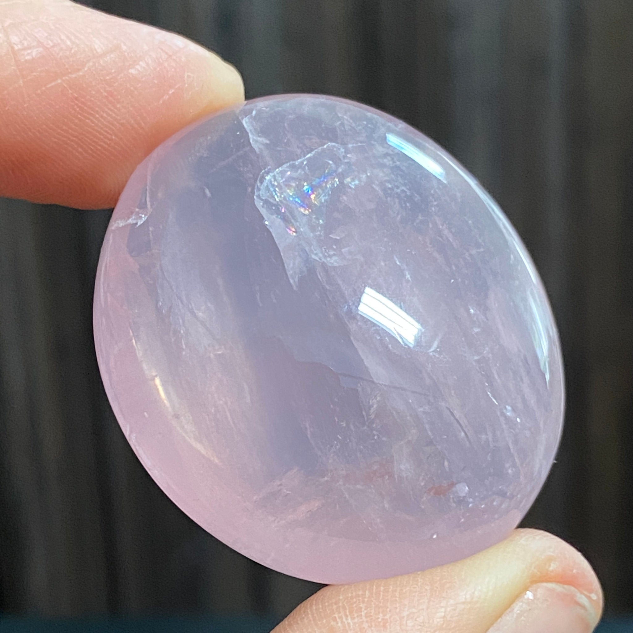 Gemmy Brazilian Rose Quartz Palmstone