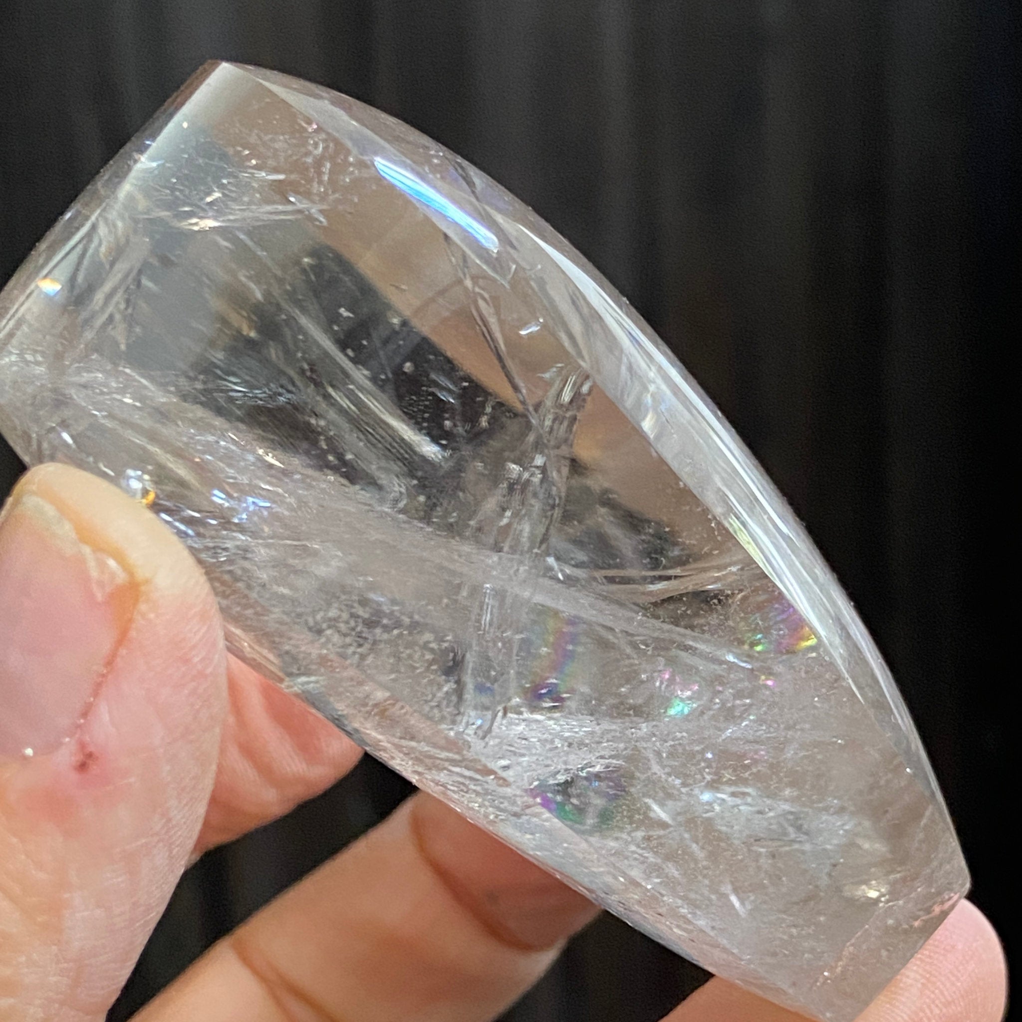Large Brazilian Quartz Heart with Red Hematite