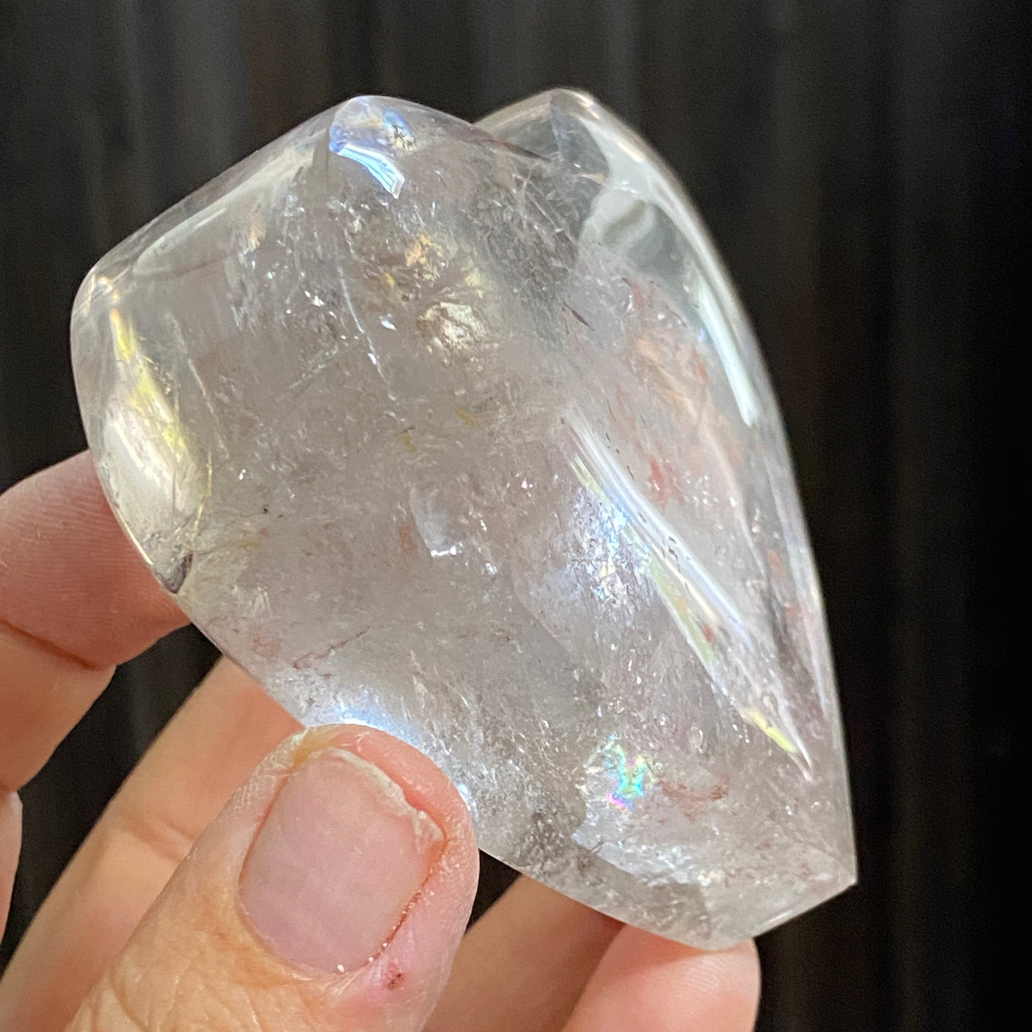 Large Brazilian Quartz Heart with Red Hematite