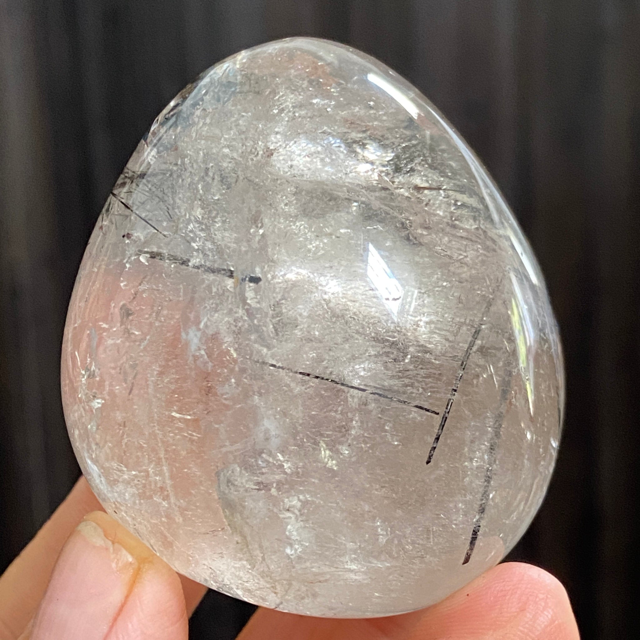 Black Tourmaline in Clear Quartz Freeform