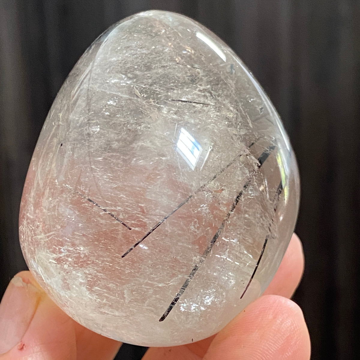 Black Tourmaline in Clear Quartz Freeform