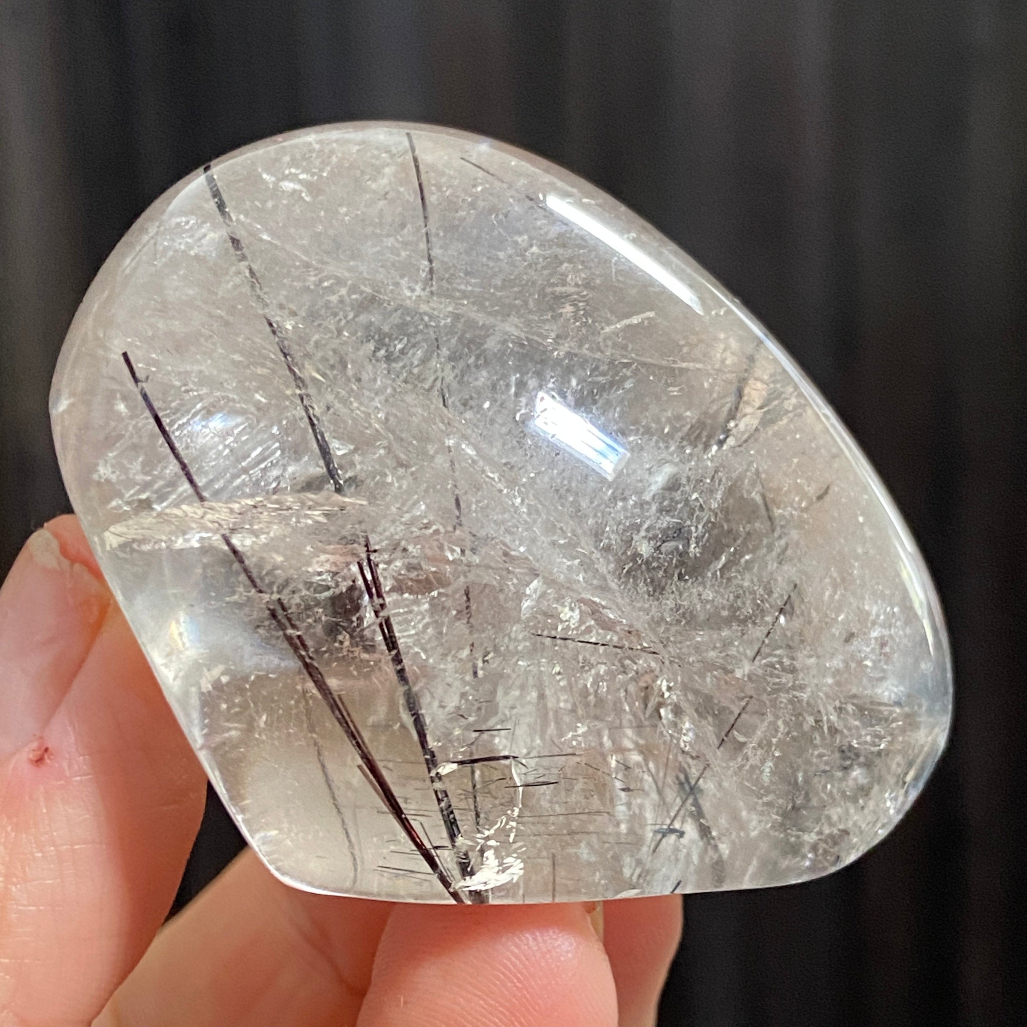 Black Tourmaline in Clear Quartz Freeform