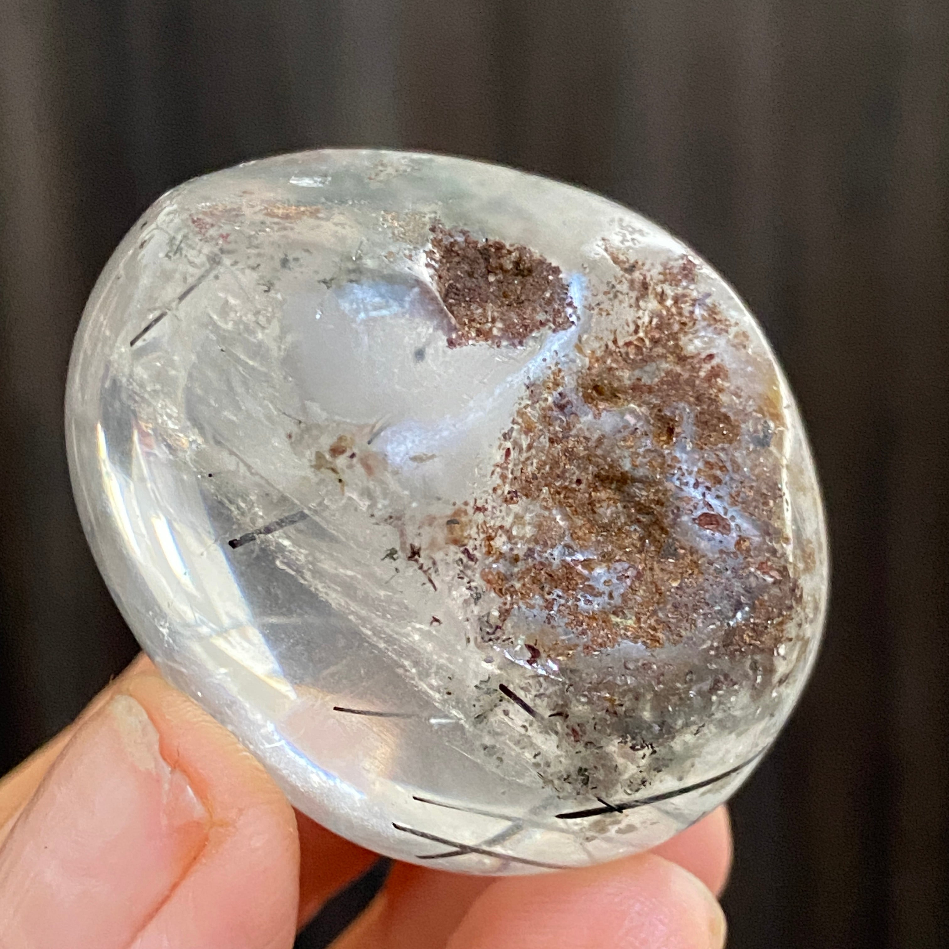 Black Tourmaline in Clear Quartz Freeform