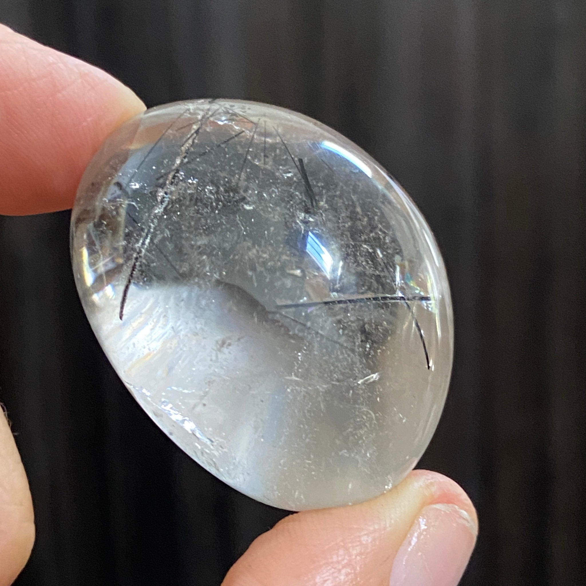 Black Tourmaline in Clear Quartz Freeform
