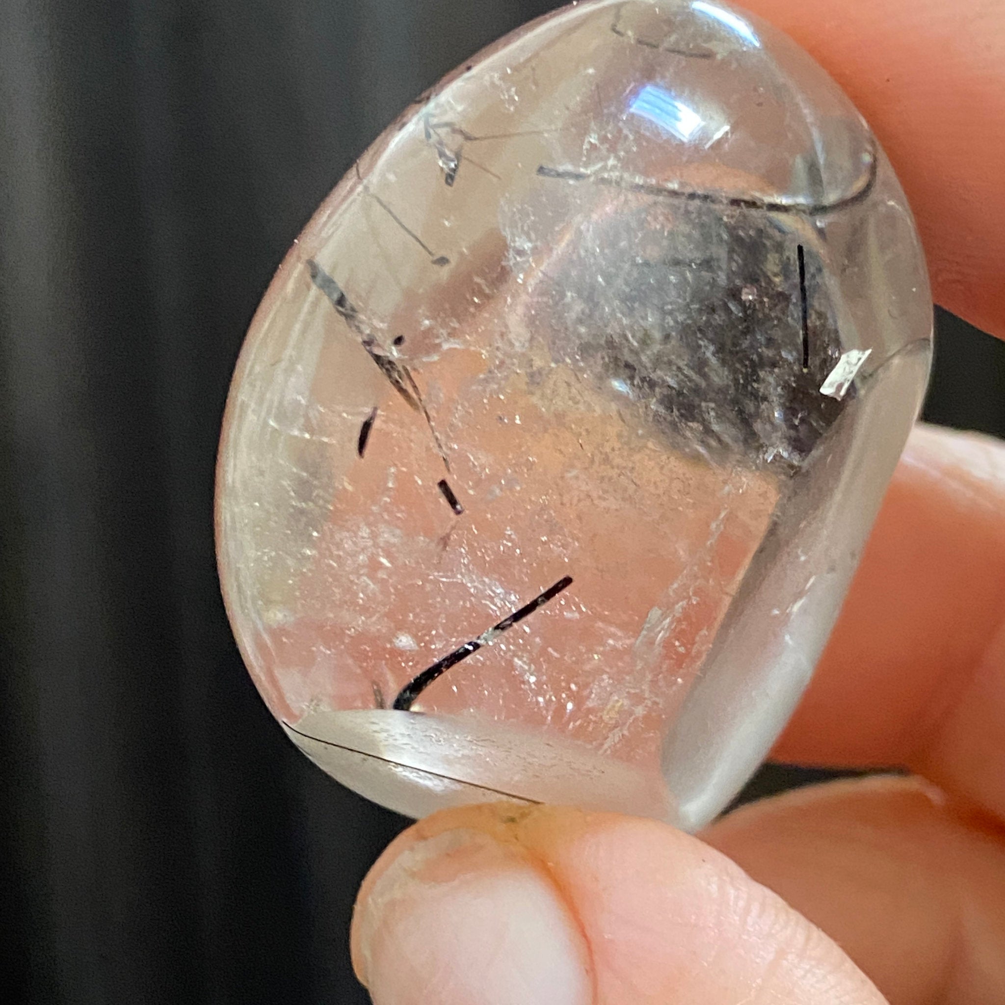 Black Tourmaline in Clear Quartz Freeform
