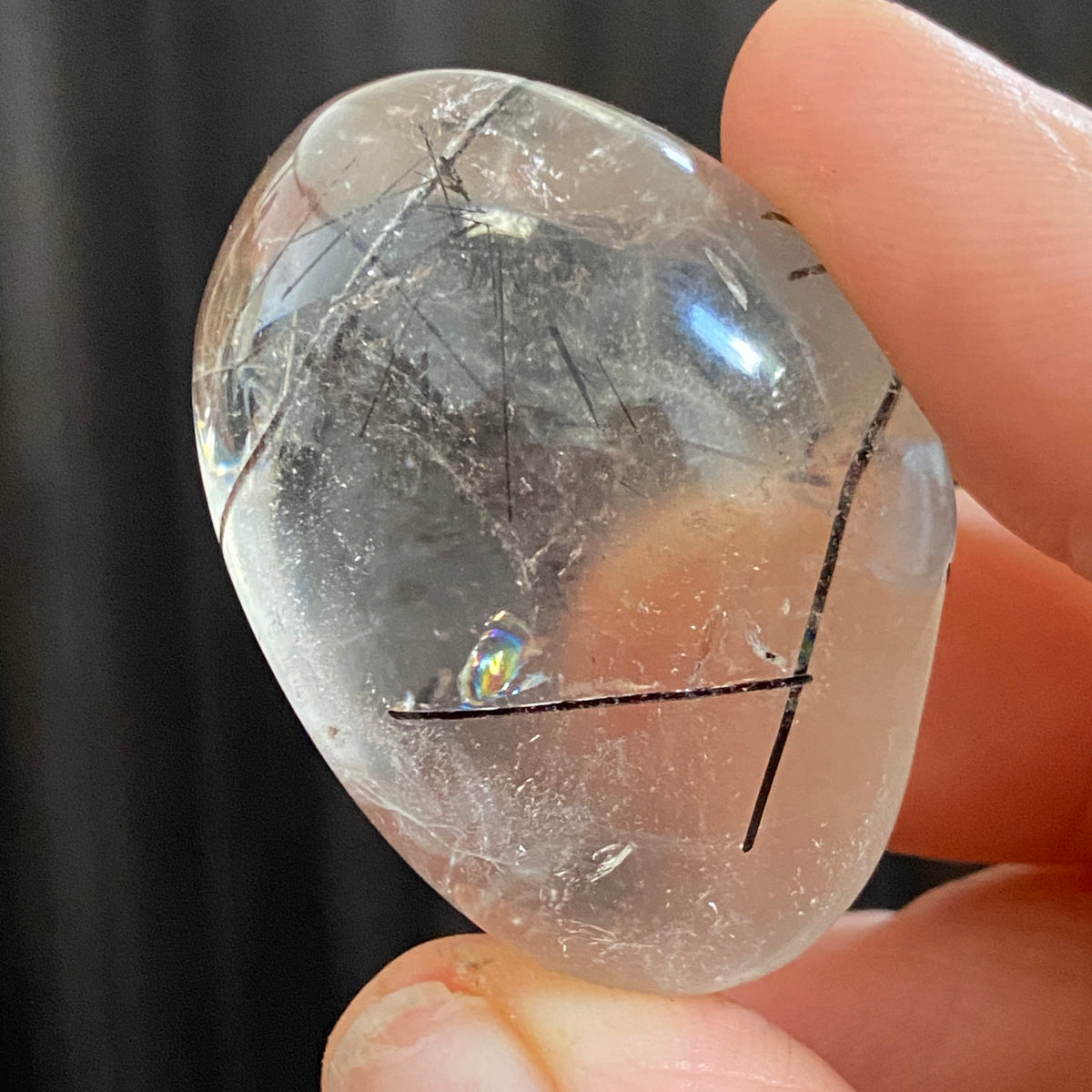 Black Tourmaline in Clear Quartz Freeform