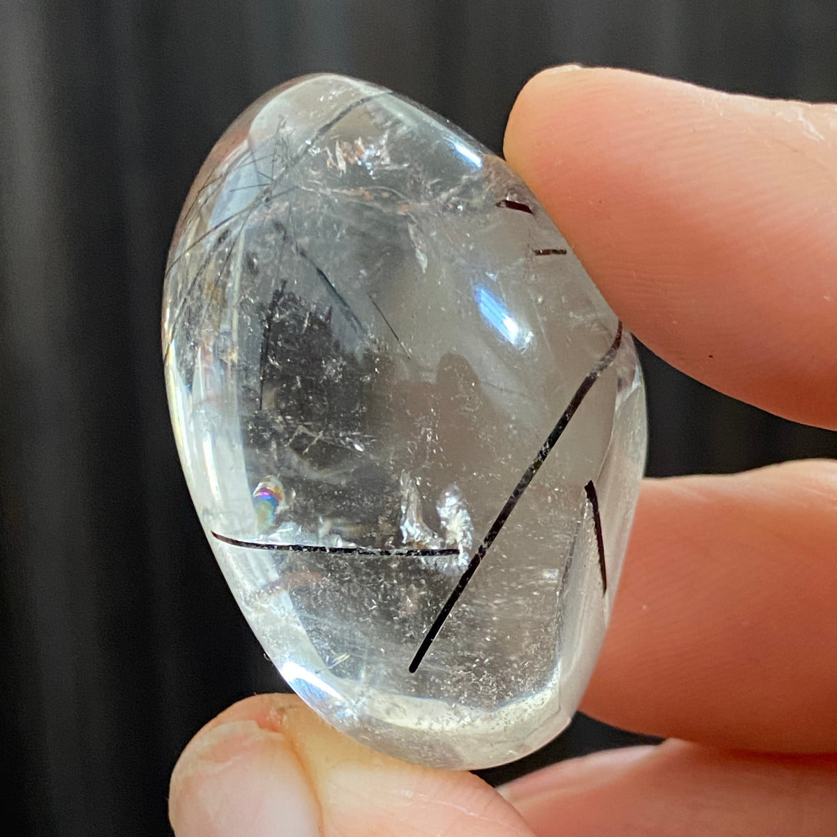 Black Tourmaline in Clear Quartz Freeform