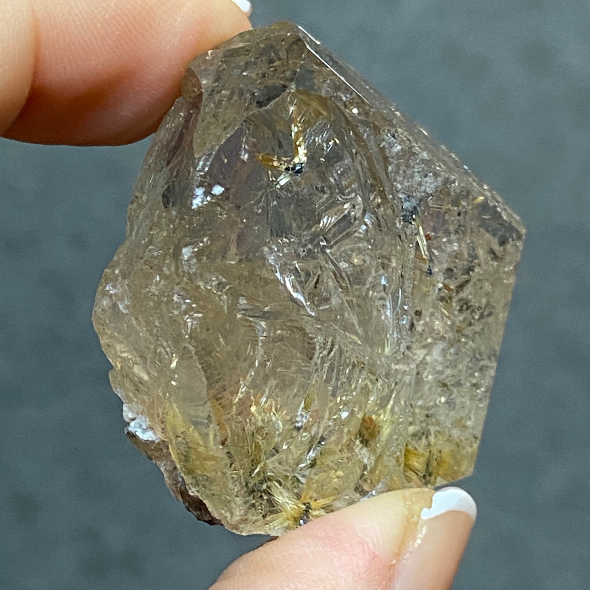 Smoky Quartz with Golden Rutile – Brazil