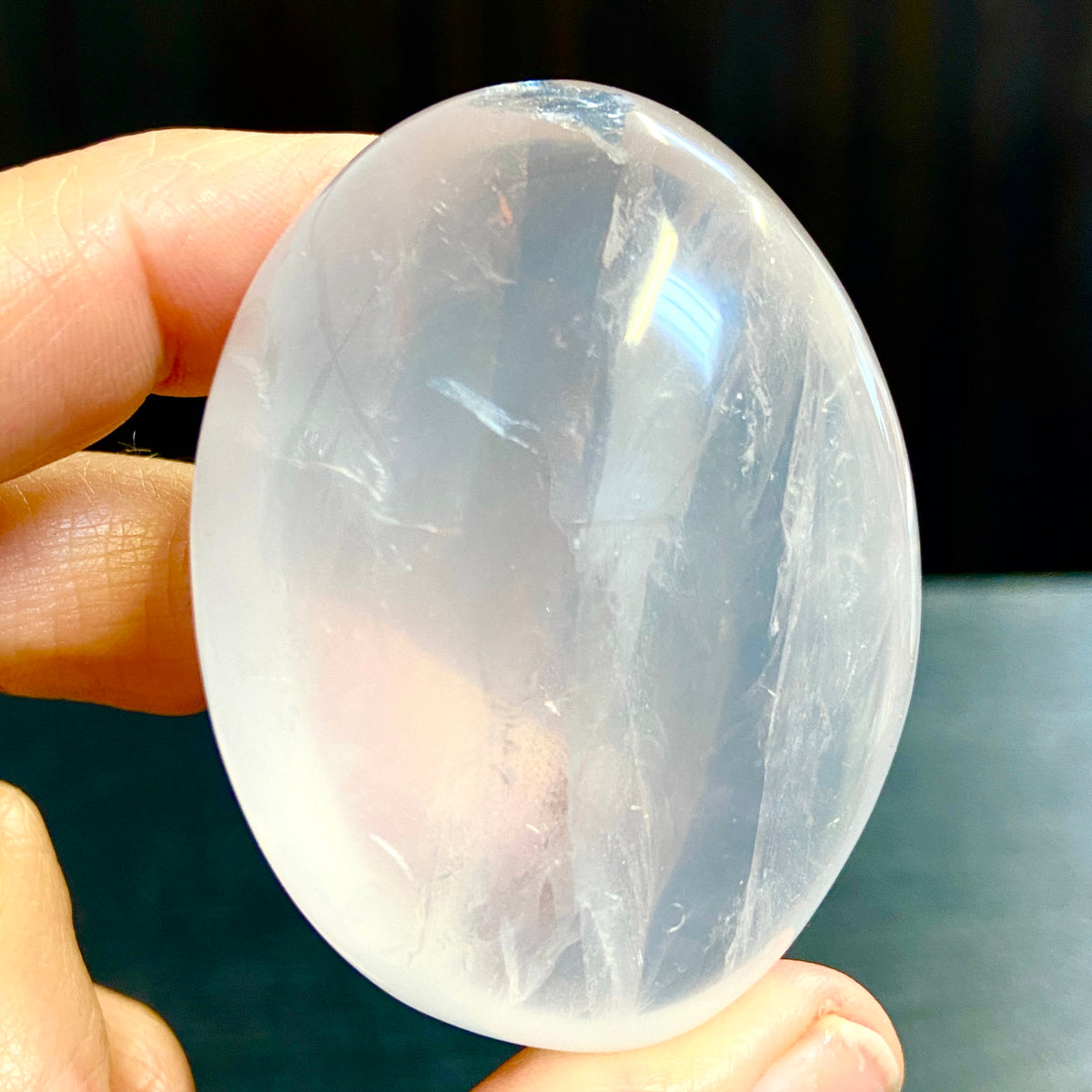 Girasol Quartz Palmstone – Madagascar