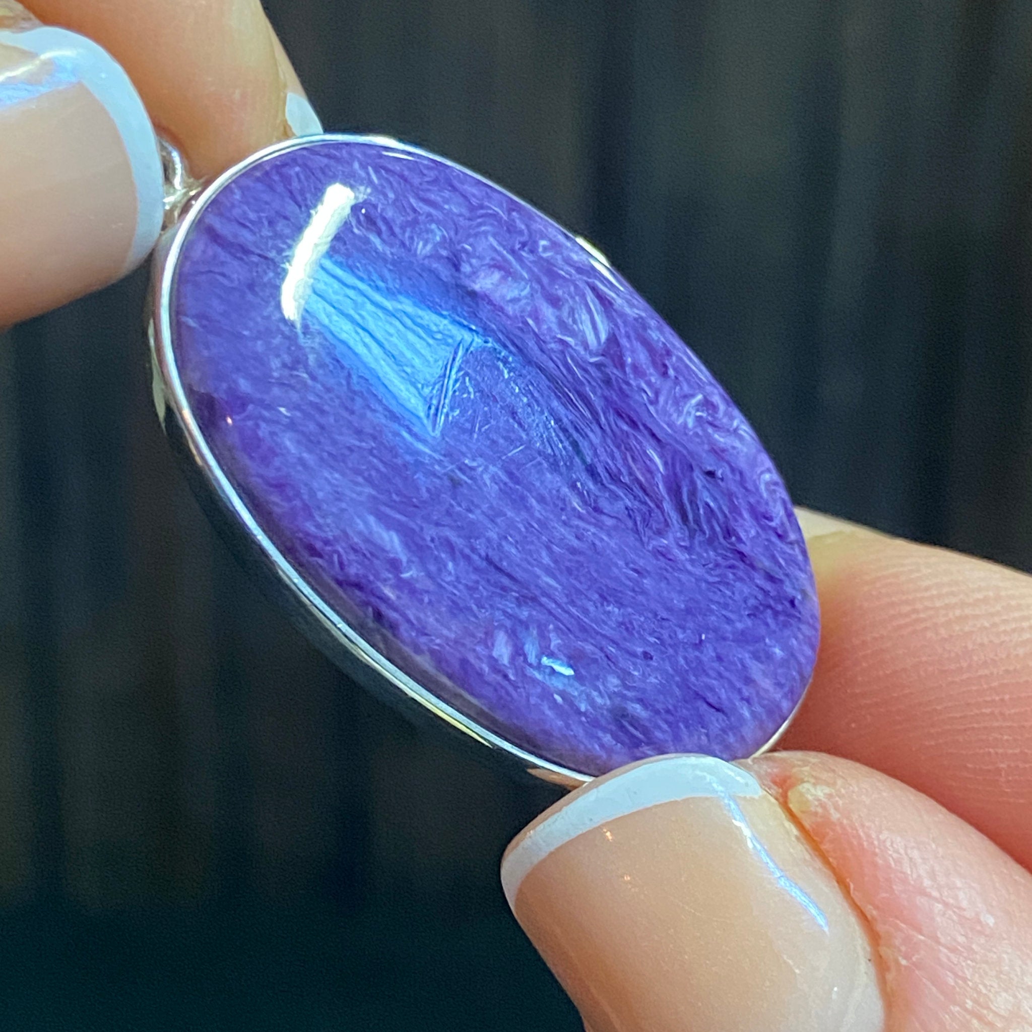 Charoite Pendant – Sterling Silver