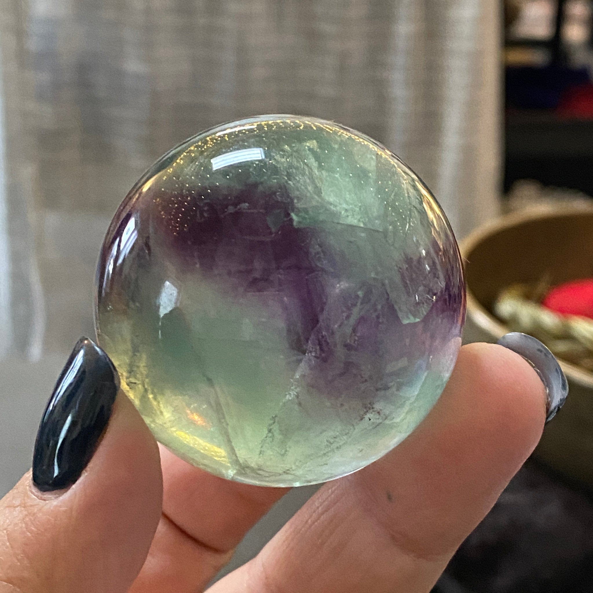 Rainbow Fluorite sphere